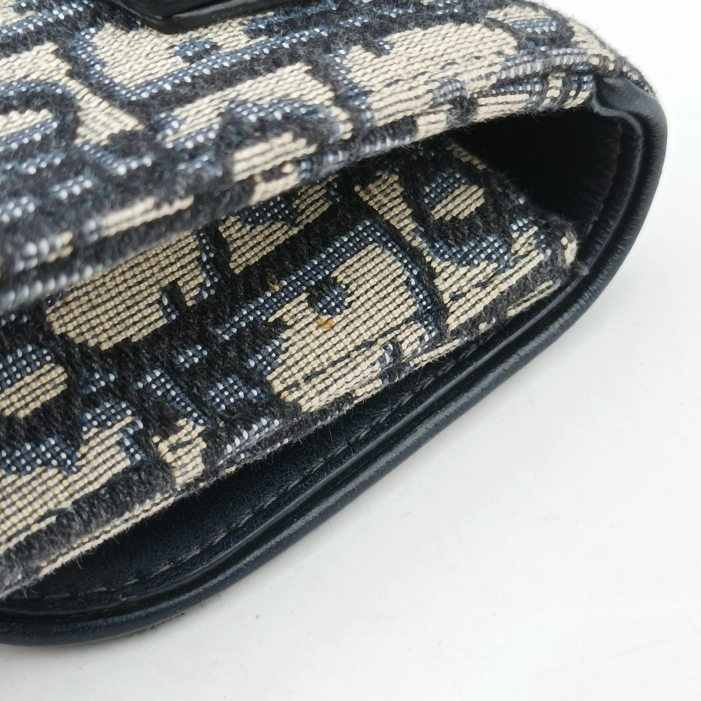 Pre-owned Christian Dior Saddle Navy×Gray jacquard  bum bag/waist bag | stylenewstar