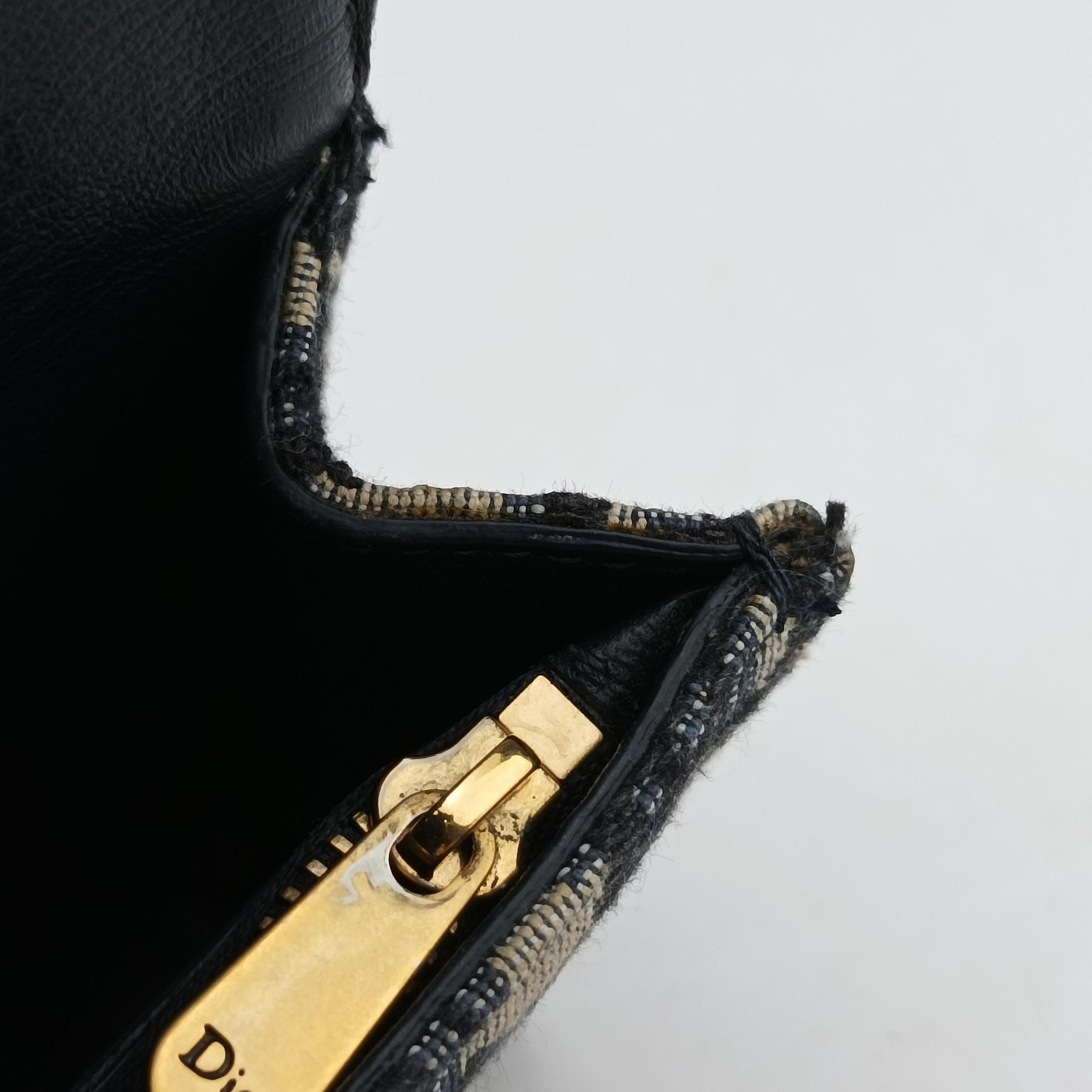 Pre-owned Christian Dior Saddle Navy×Gray jacquard  bum bag/waist bag | stylenewstar