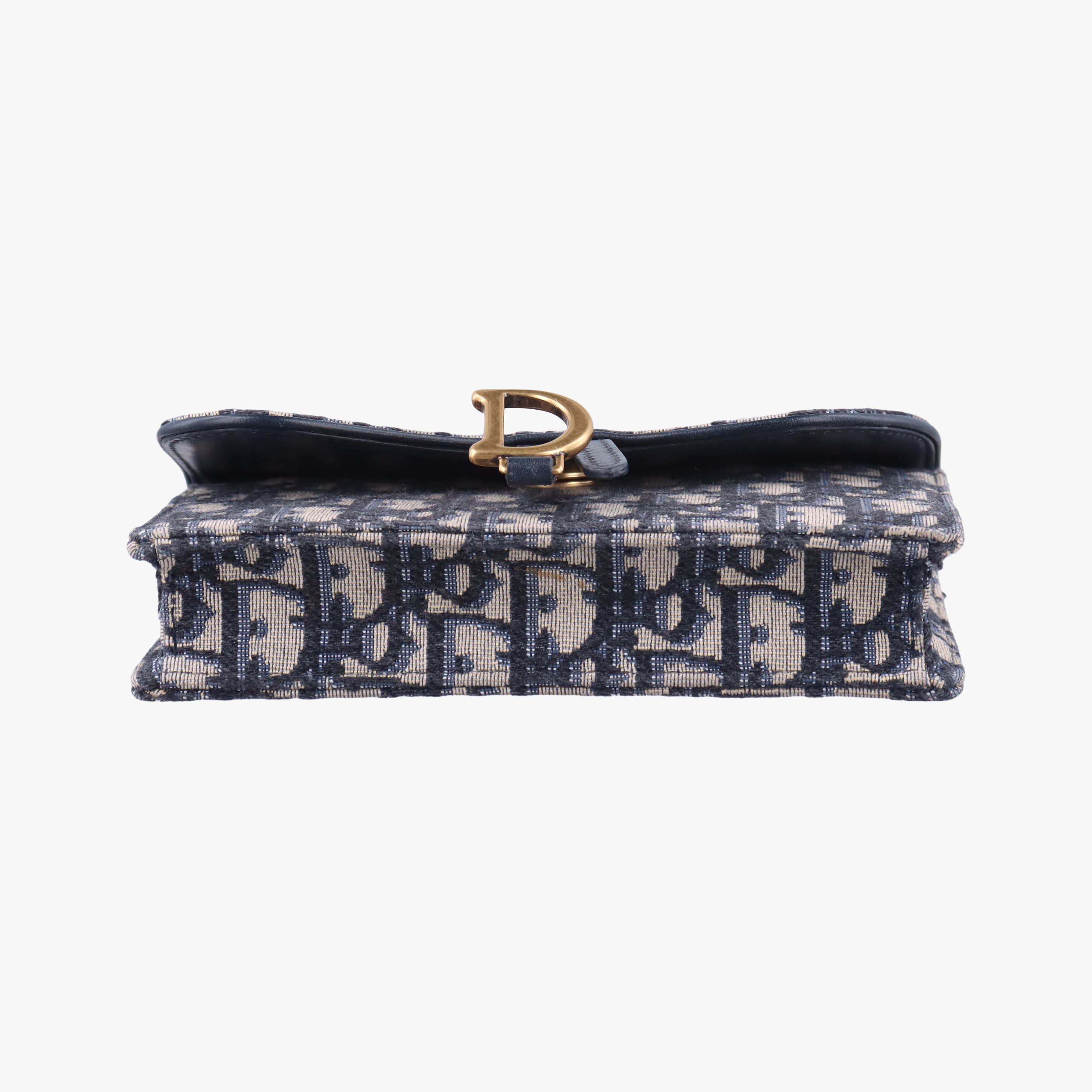 Pre-owned Christian Dior Saddle Navy×Gray jacquard  bum bag/waist bag | stylenewstar