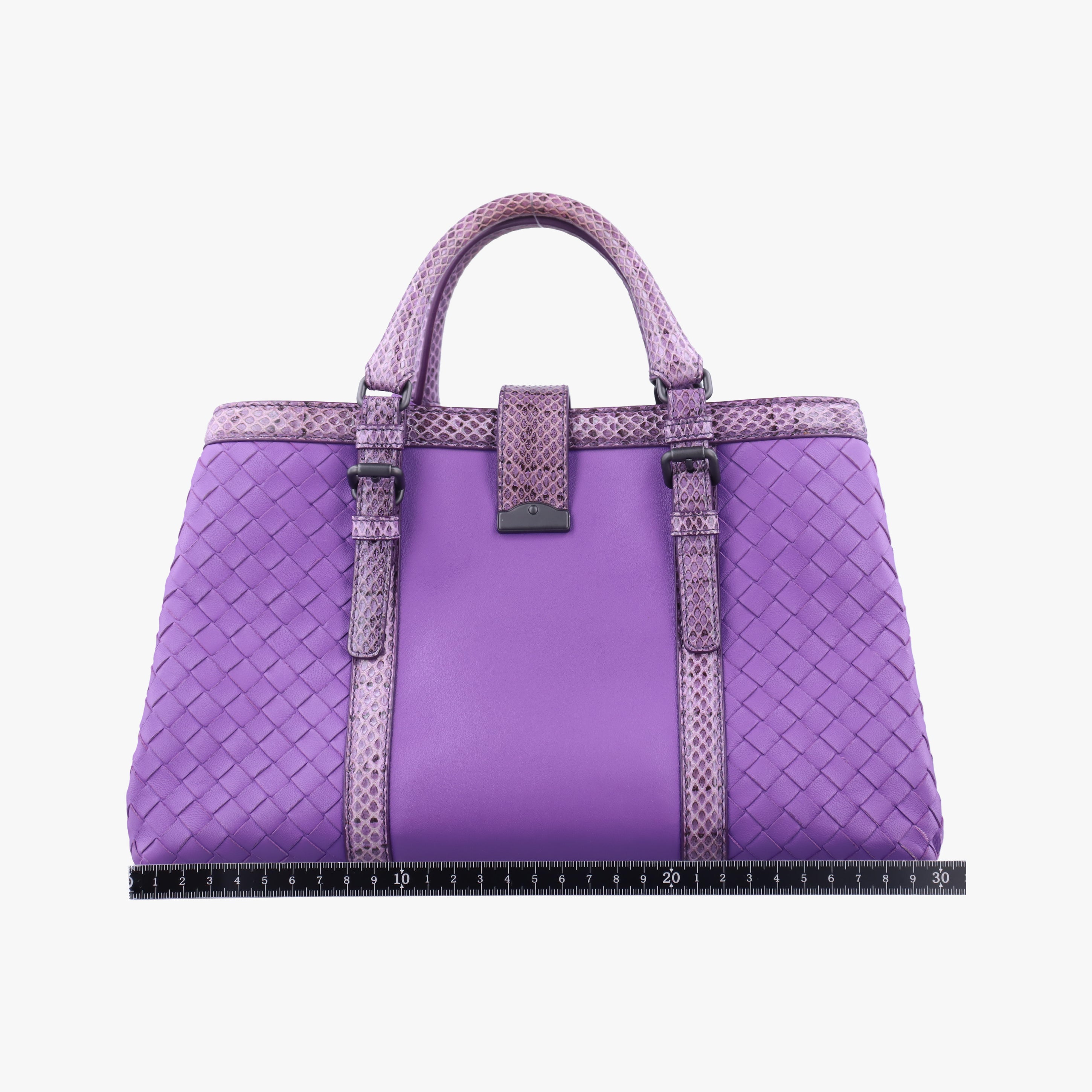 Pre-owned Bottega Veneta Intrecciato Purple lambskin×snakeskin  handbag | stylenewstar