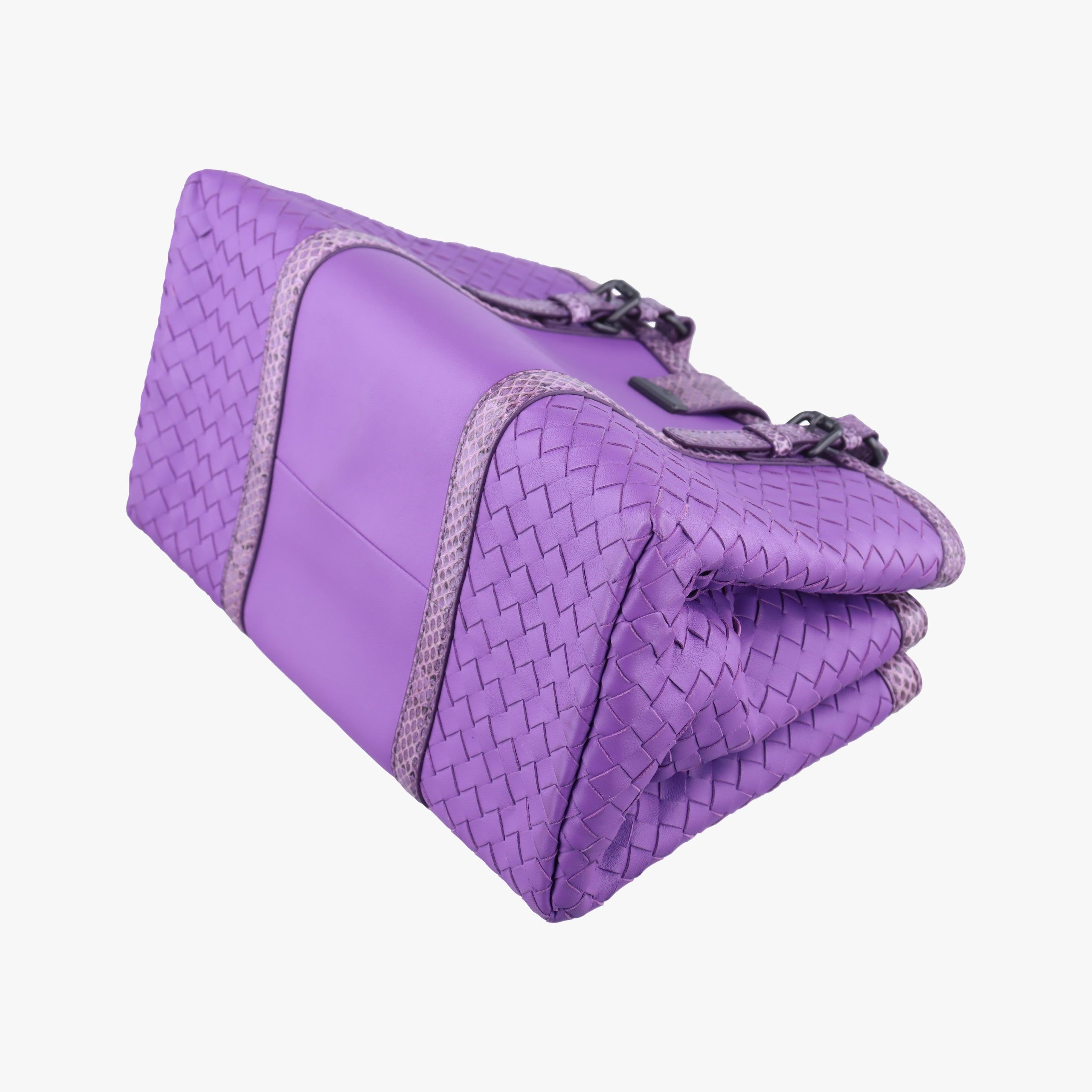 Pre-owned Bottega Veneta Intrecciato Purple lambskin×snakeskin  handbag | stylenewstar