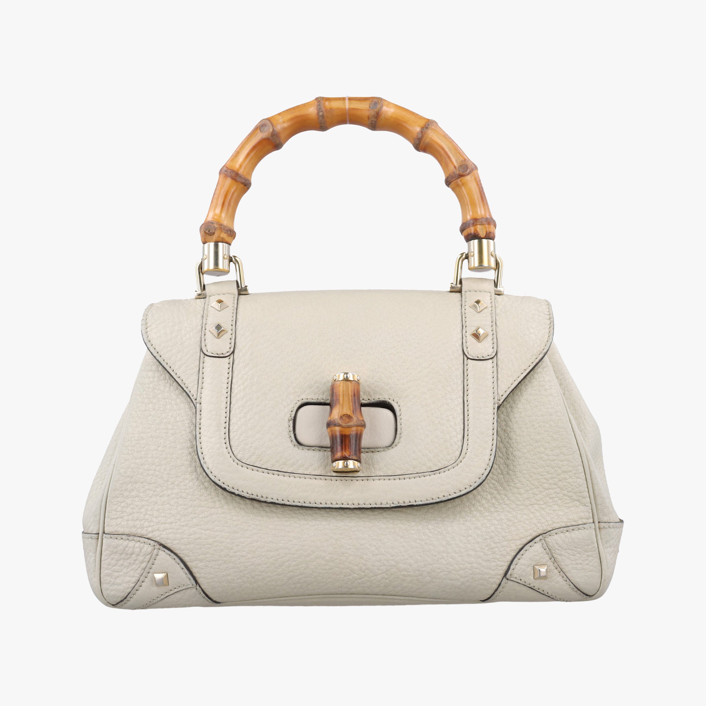Pre-owned Gucci Bamboo White Leather 137351 handbag | stylenewstar