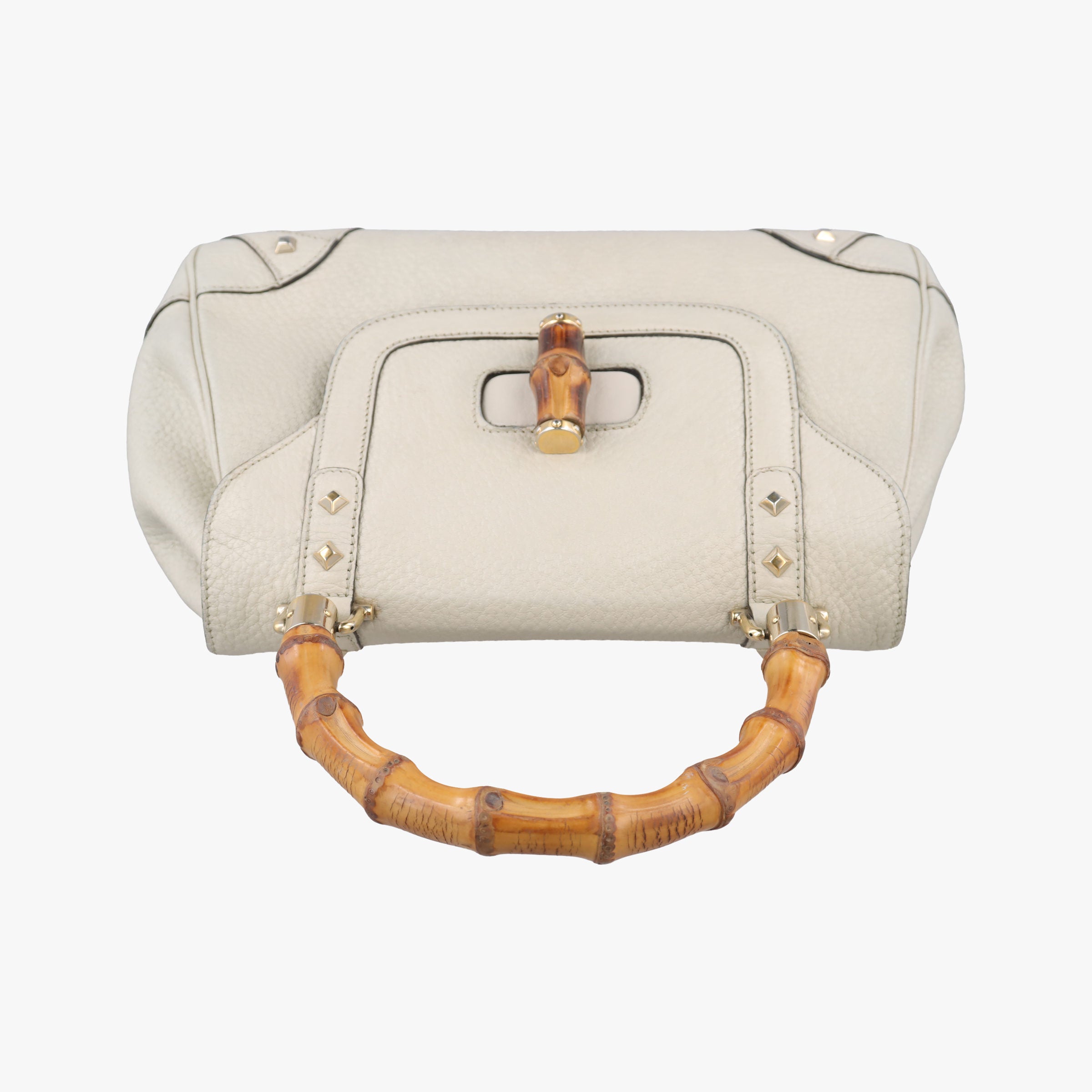 Pre-owned Gucci Bamboo White Leather 137351 handbag | stylenewstar