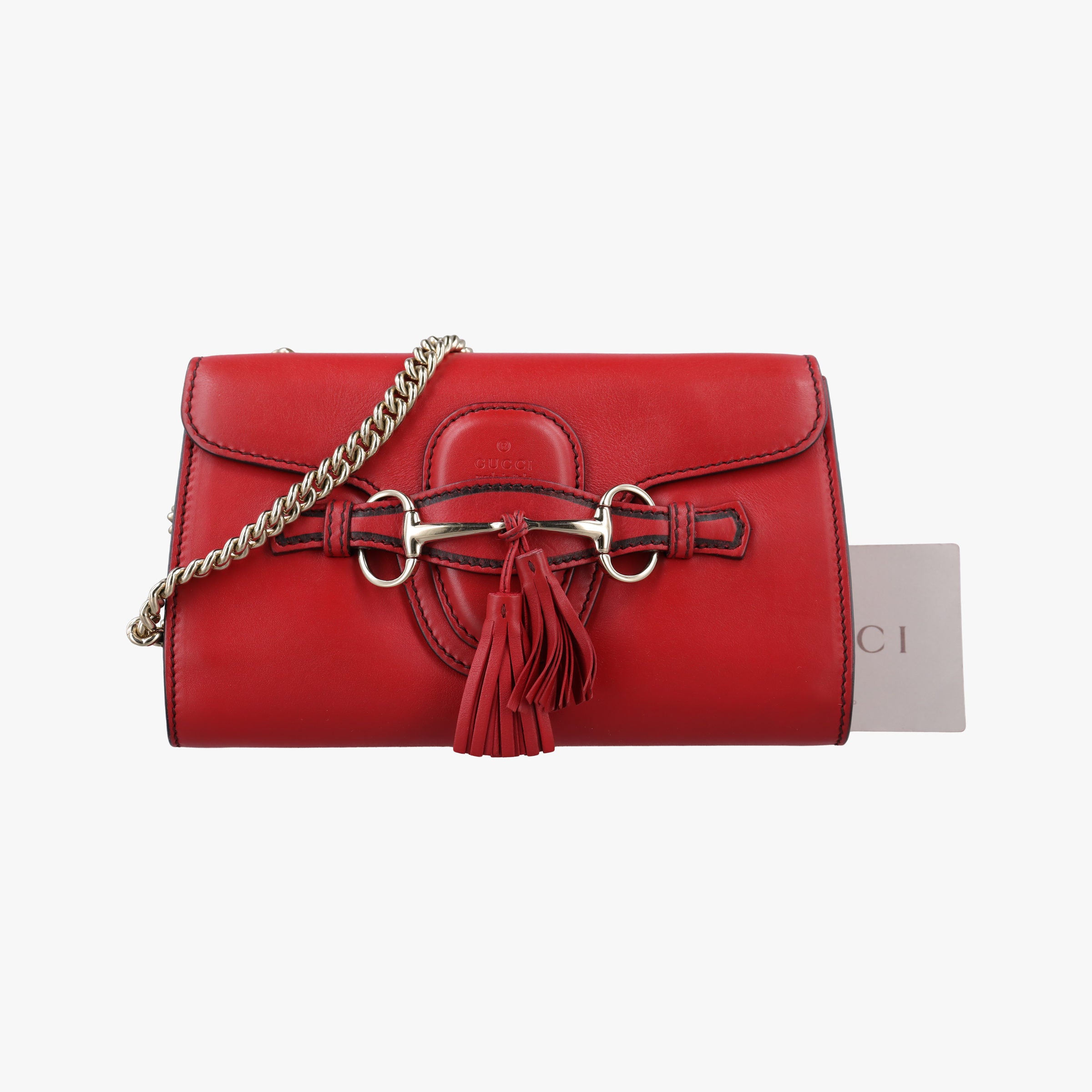Pre-owned Gucci Emily Red Leather 283063 shoulderbag | stylenewstar
