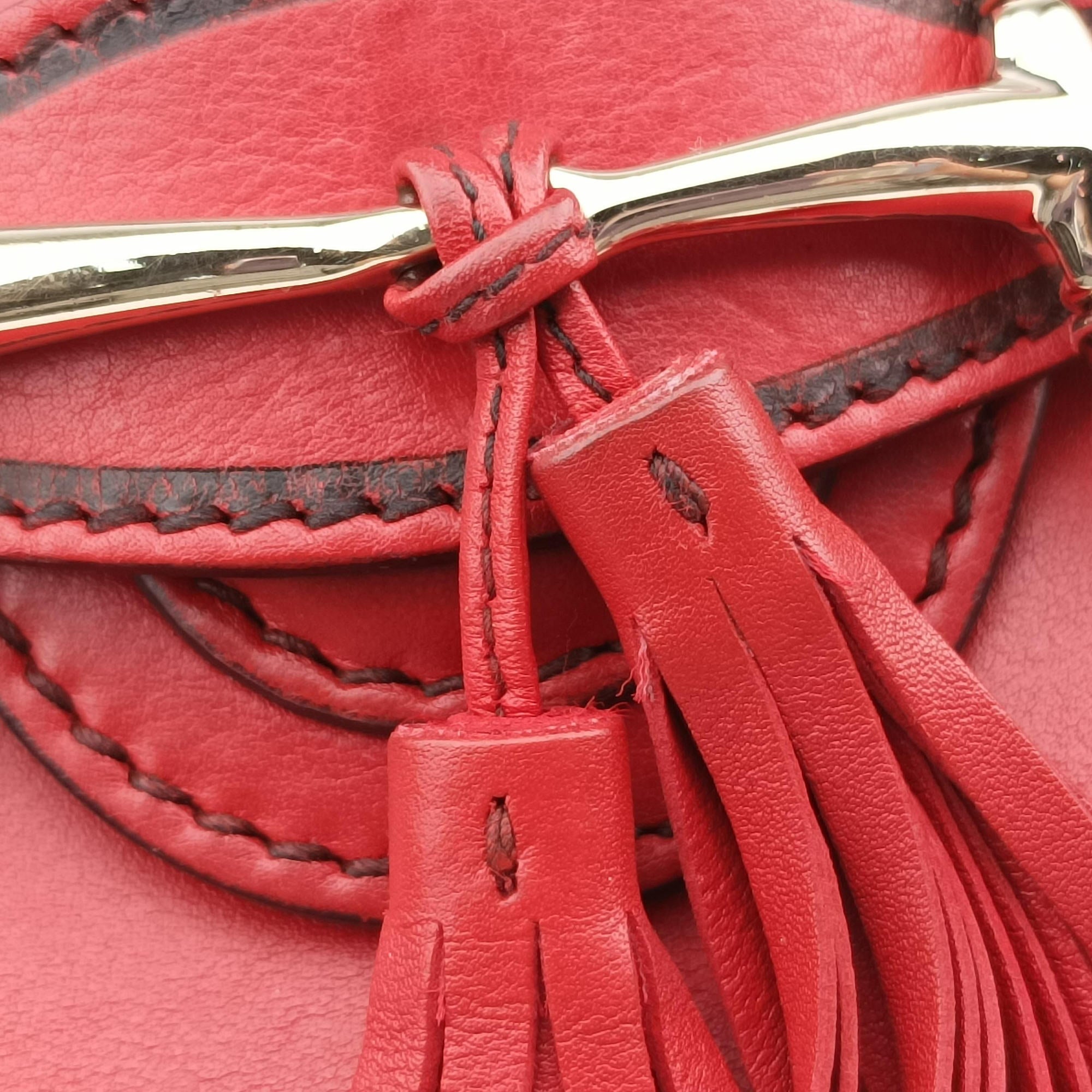 Pre-owned Gucci Emily Red Leather 283063 shoulderbag | stylenewstar