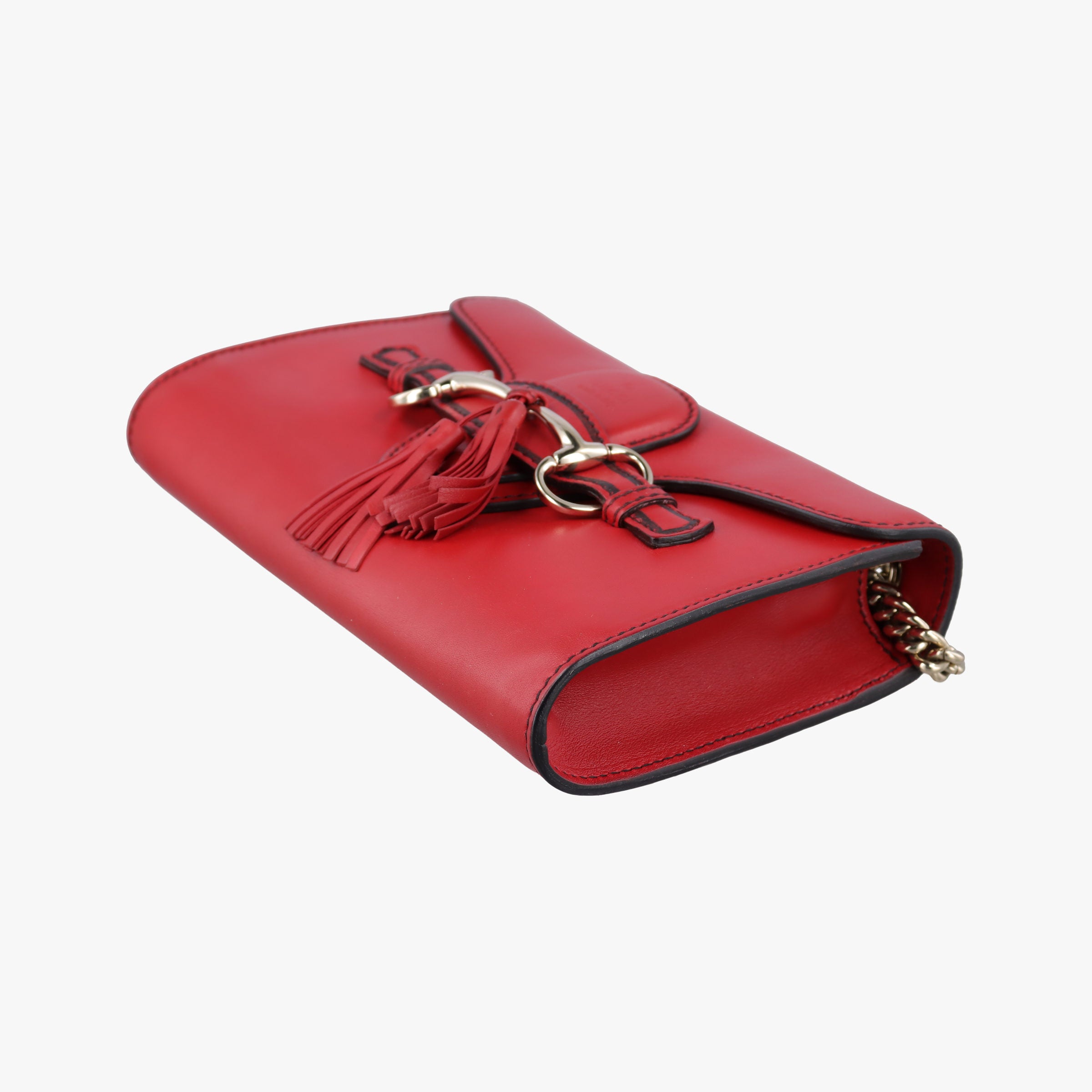 Pre-owned Gucci Emily Red Leather 283063 shoulderbag | stylenewstar