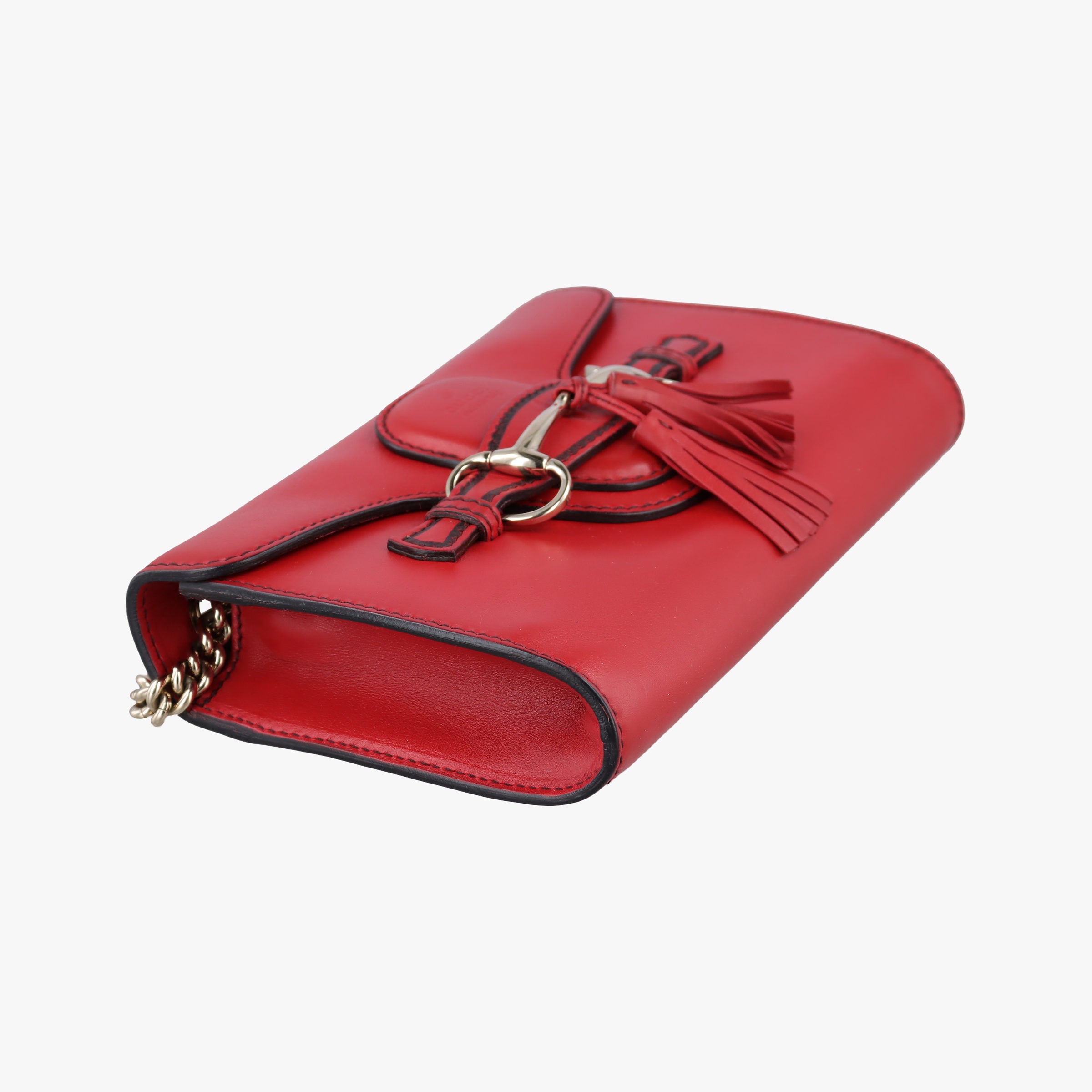 Pre-owned Gucci Emily Red Leather 283063 shoulderbag | stylenewstar