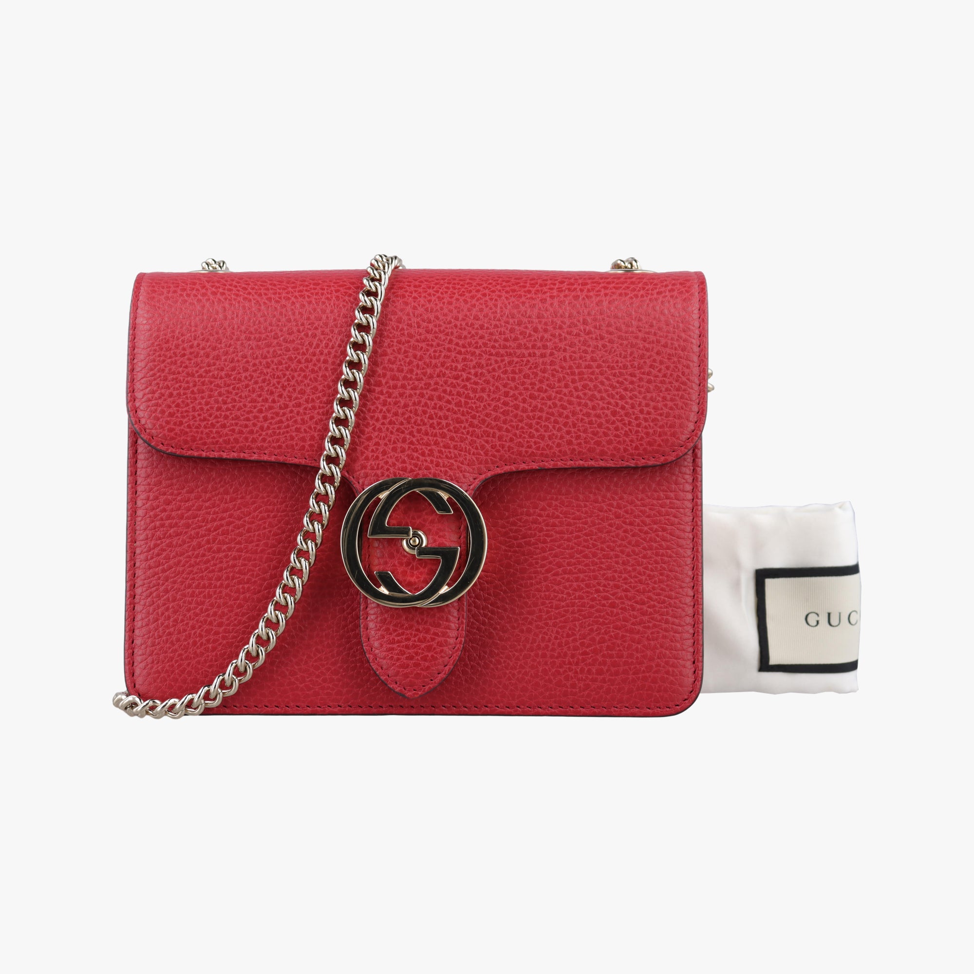 Pre-owned Gucci Interlocking G Red Leather 510304 shoulderbag | stylenewstar