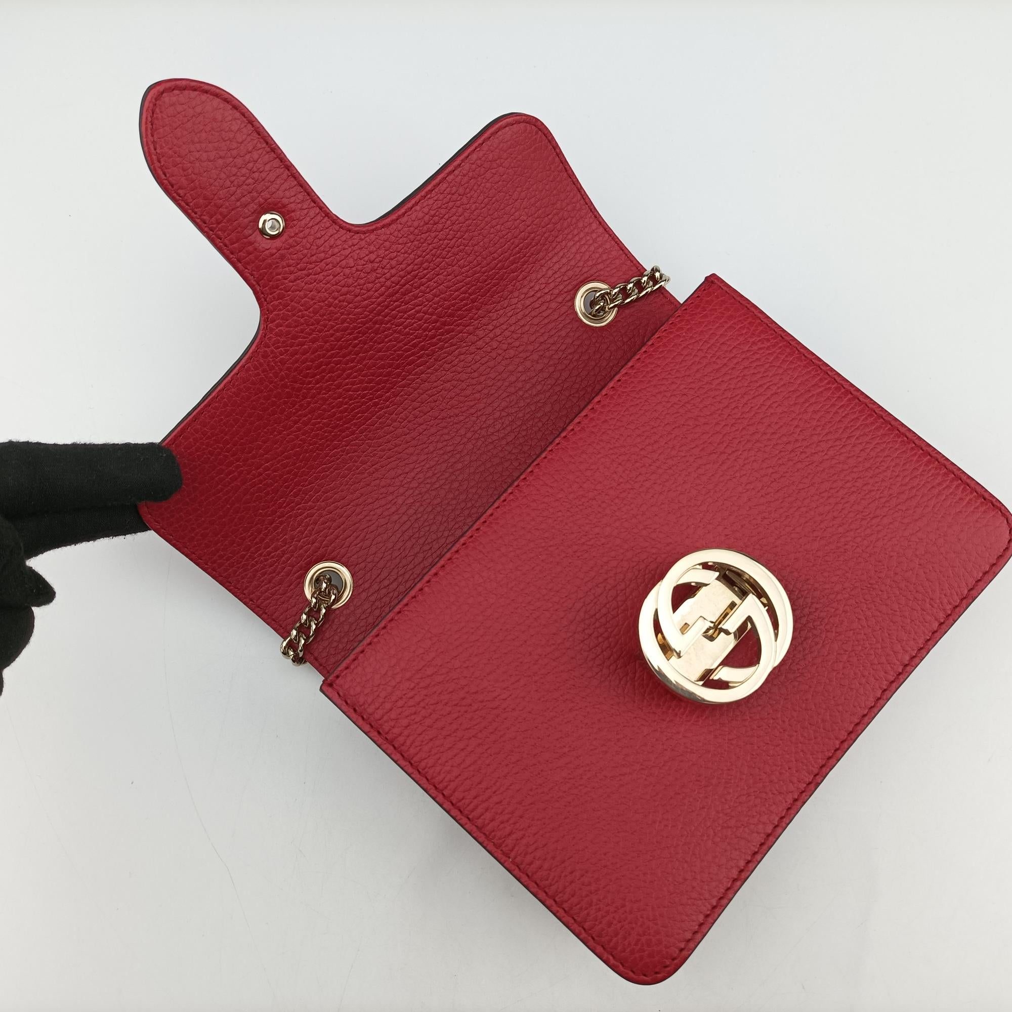 Pre-owned Gucci Interlocking G Red Leather 510304 shoulderbag | stylenewstar