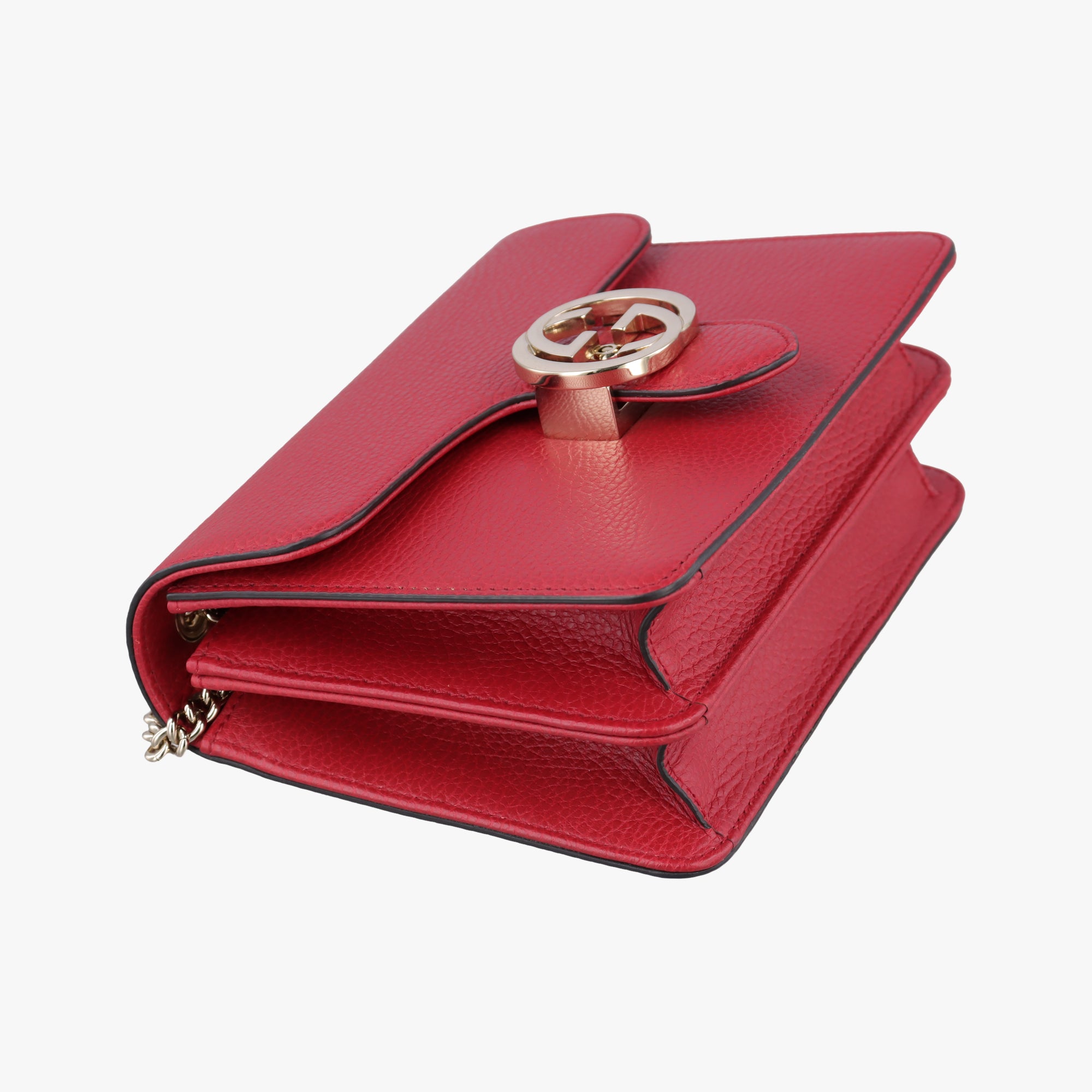 Pre-owned Gucci Interlocking G Red Leather 510304 shoulderbag | stylenewstar