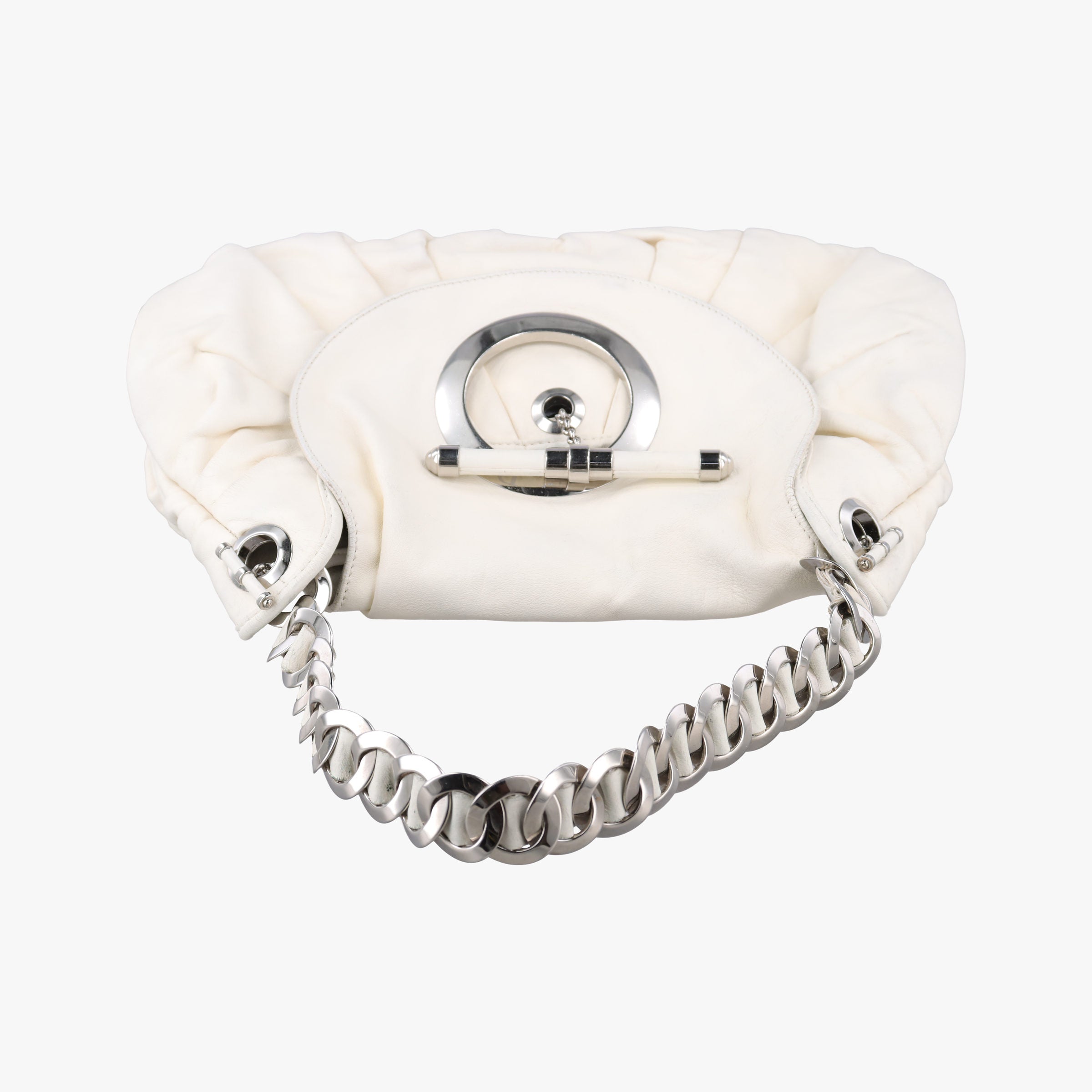 Pre-owned Christian Dior Jazz Club White leather  shoulderbag | stylenewstar