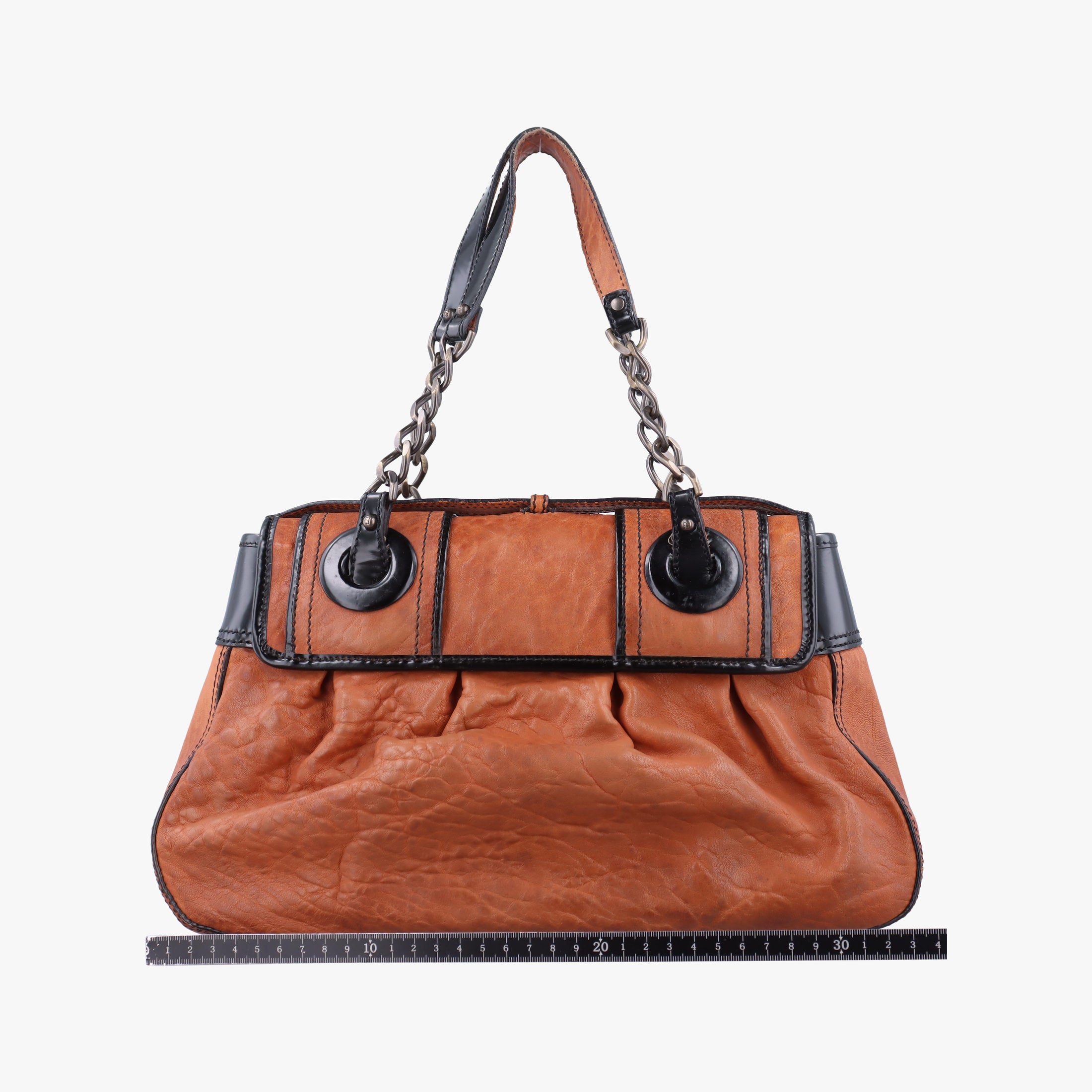 Secondhand Fendi B Bag Black×Brown Leather×patent 8BN165 shoulderbag | stylenewstar