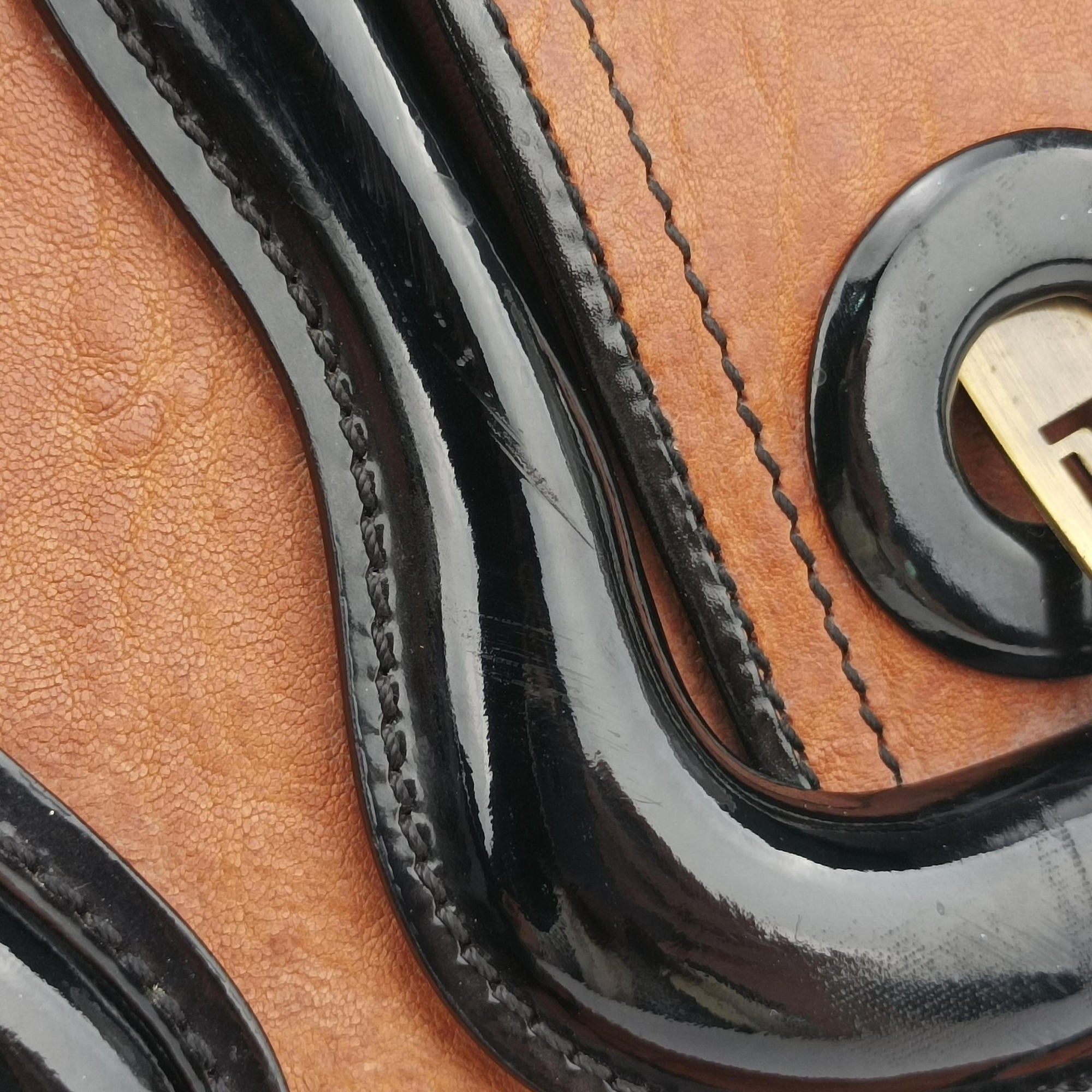 Secondhand Fendi B Bag Black×Brown Leather×patent 8BN165 shoulderbag | stylenewstar