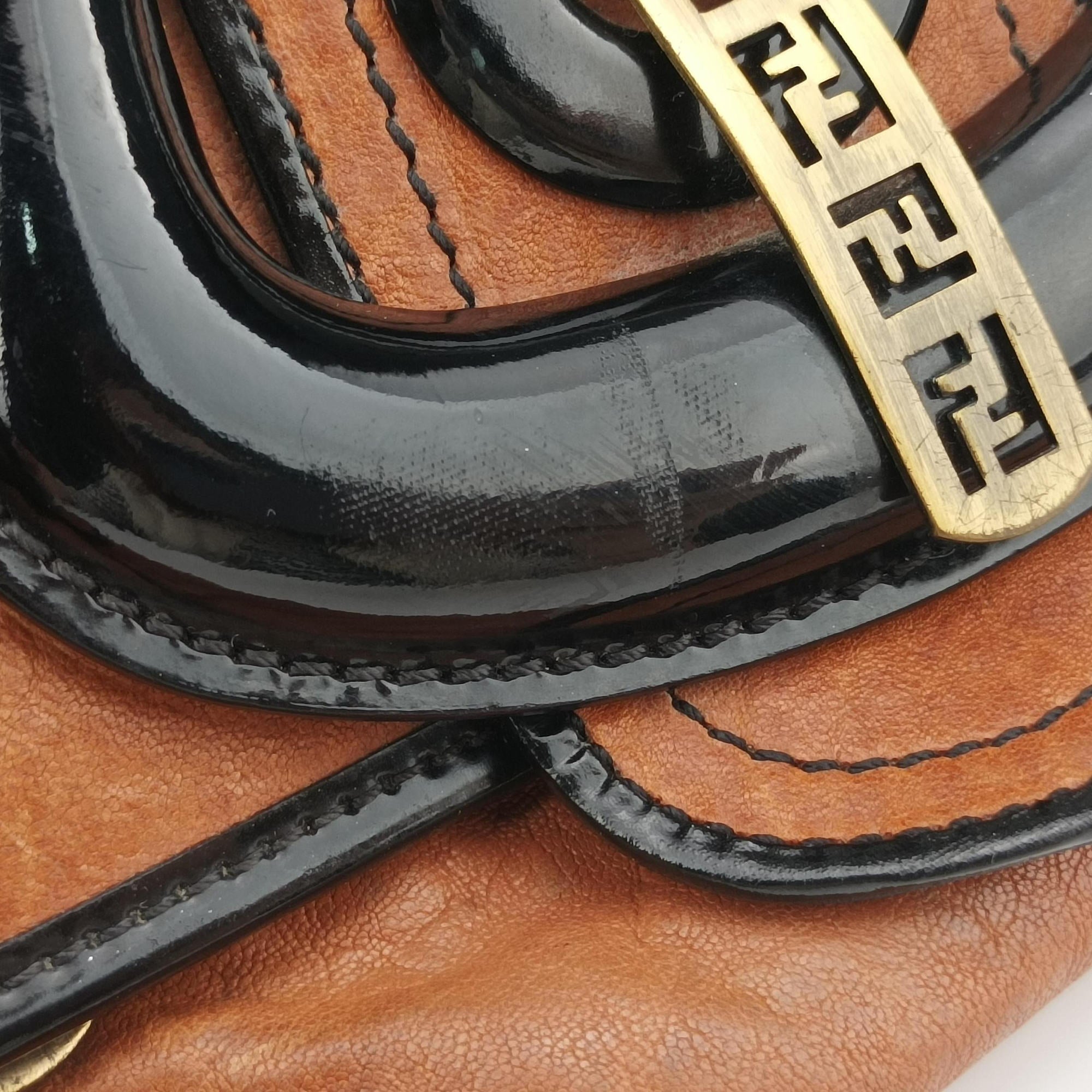 Secondhand Fendi B Bag Black×Brown Leather×patent 8BN165 shoulderbag | stylenewstar