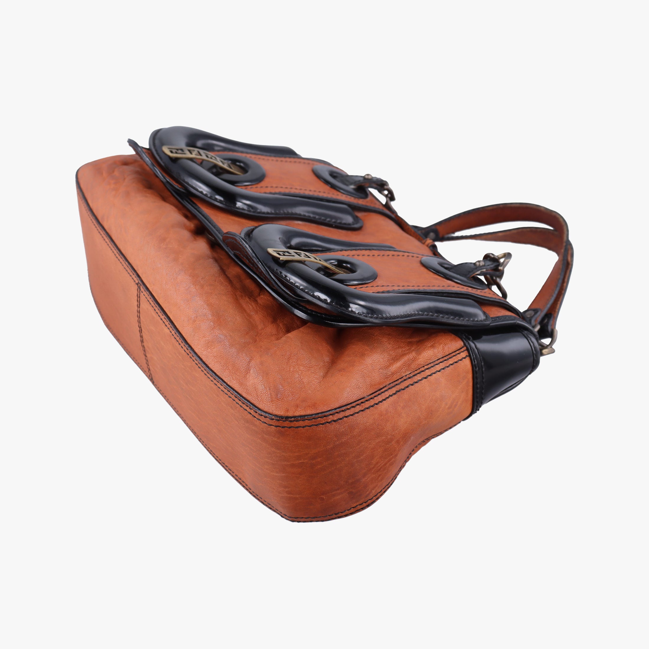 Secondhand Fendi B Bag Black×Brown Leather×patent 8BN165 shoulderbag | stylenewstar