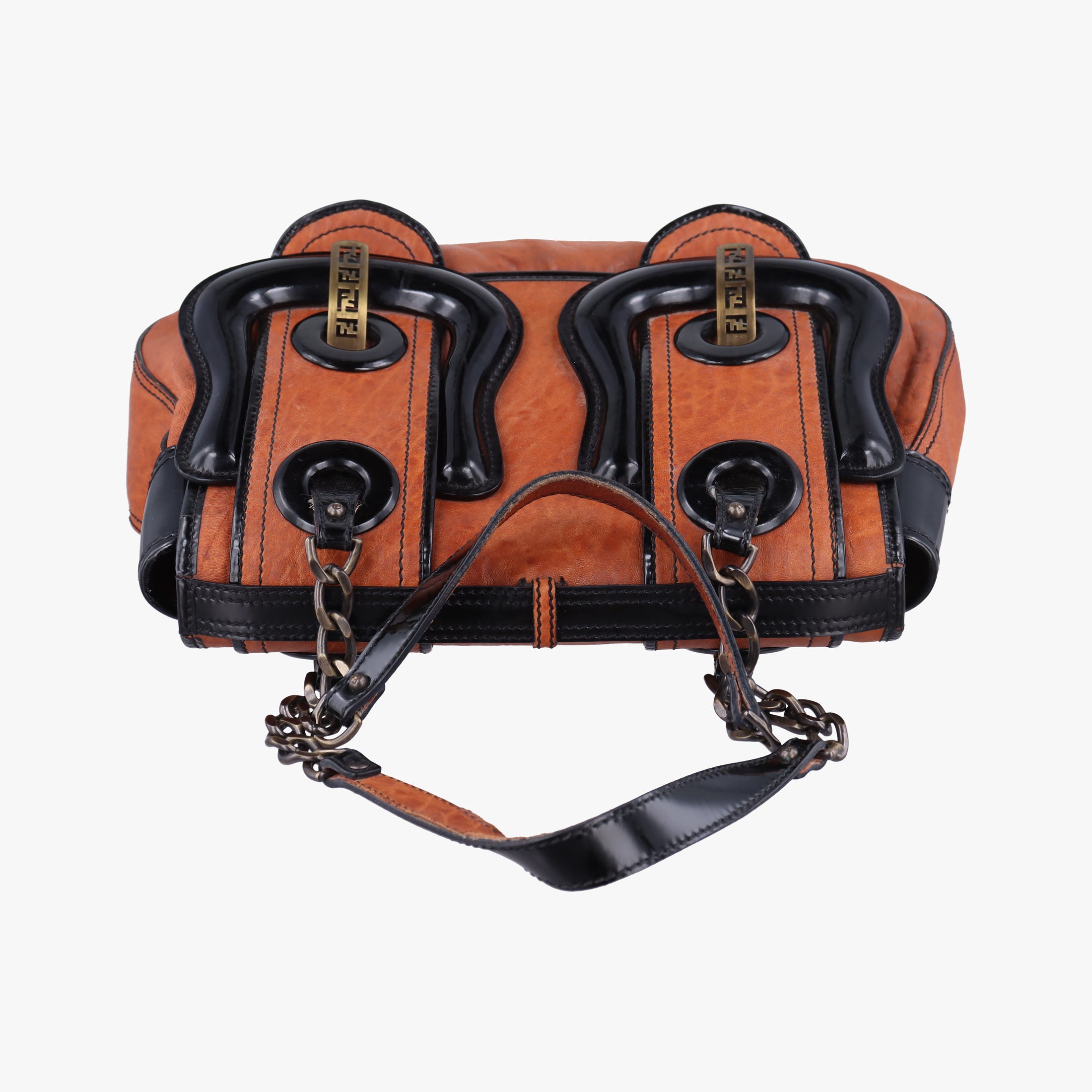 Secondhand Fendi B Bag Black×Brown Leather×patent 8BN165 shoulderbag | stylenewstar