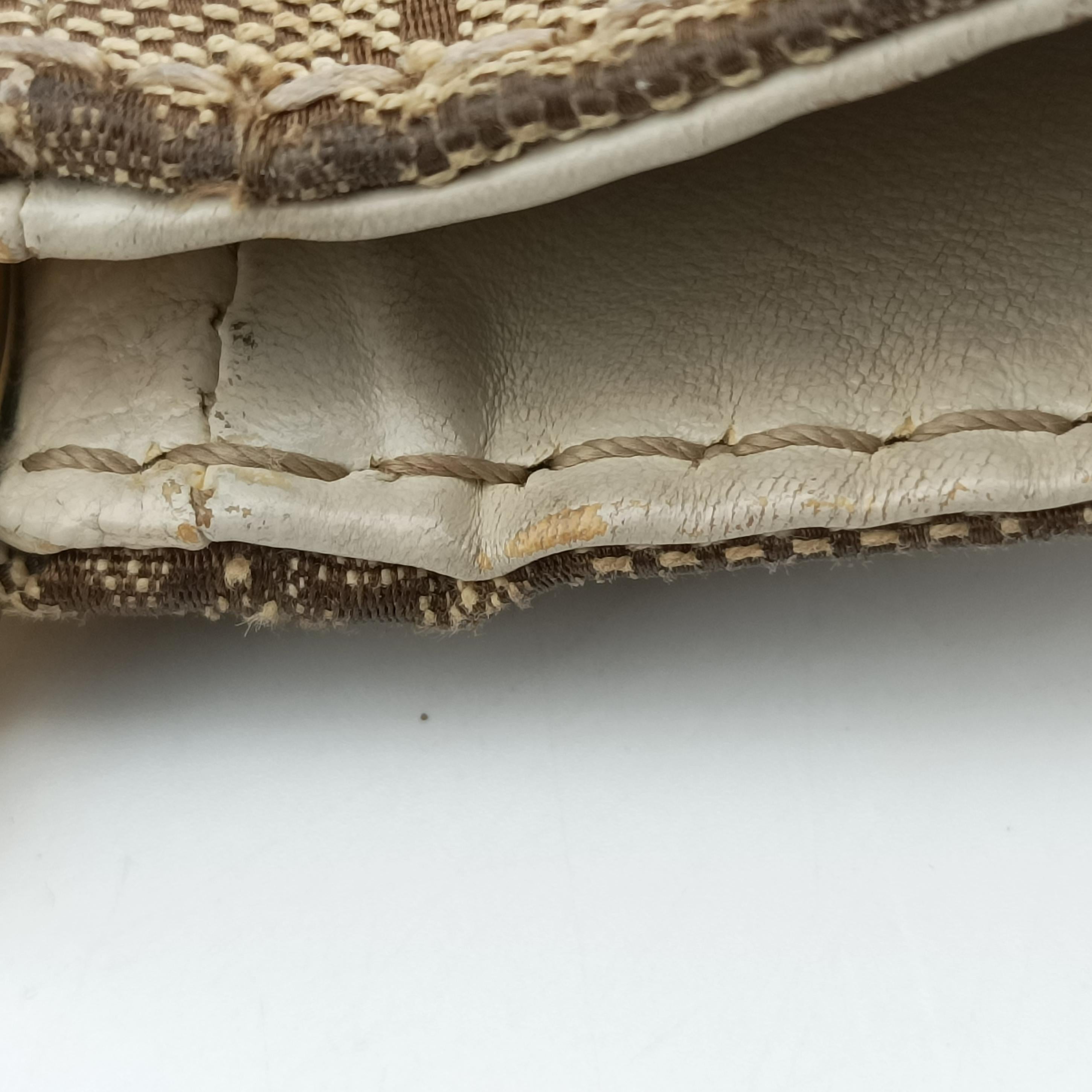 Pre-owned Gucci Charlotte Hobo Brown×White canvas×leather 203504 shoulderbag | stylenewstar