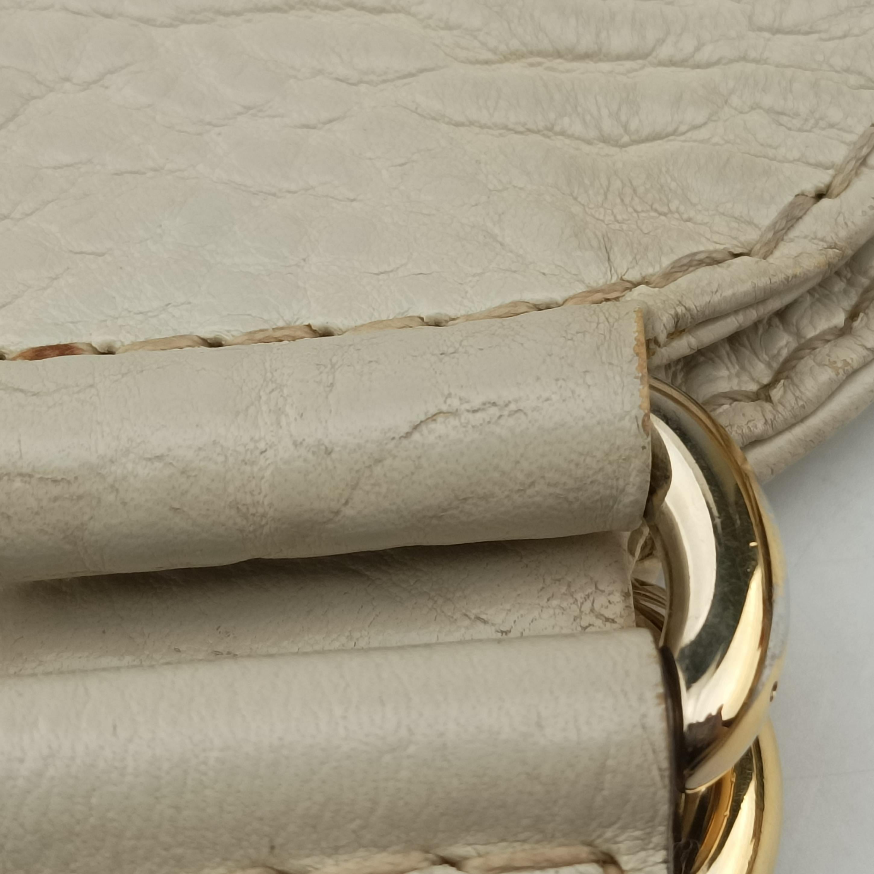Pre-owned Gucci Charlotte Hobo Brown×White canvas×leather 203504 shoulderbag | stylenewstar