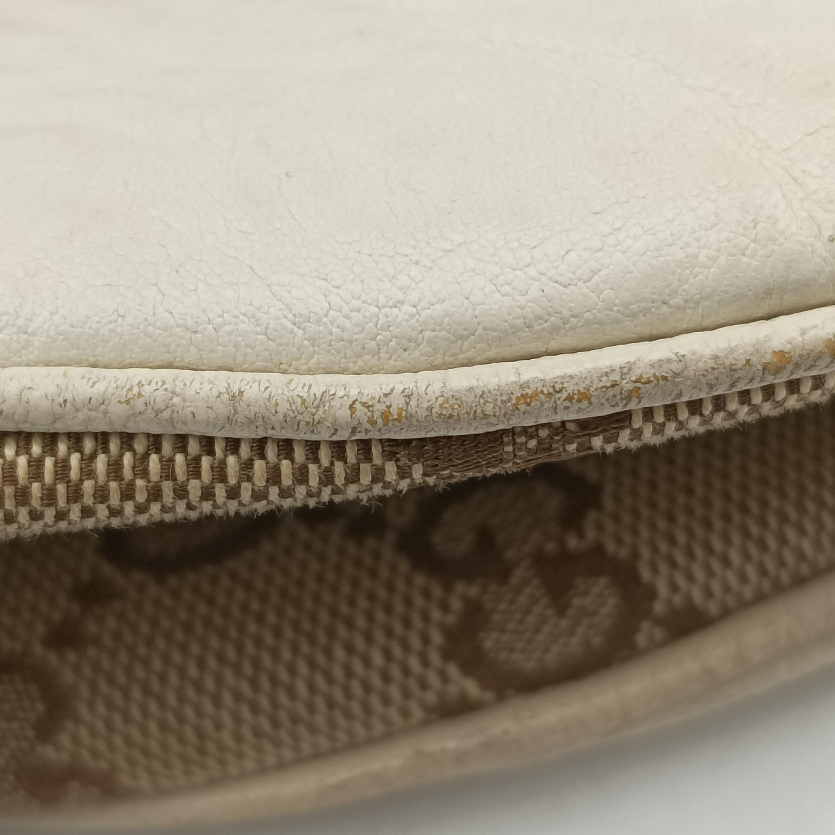 Pre-owned Gucci Charlotte Hobo Brown×White canvas×leather 203504 shoulderbag | stylenewstar