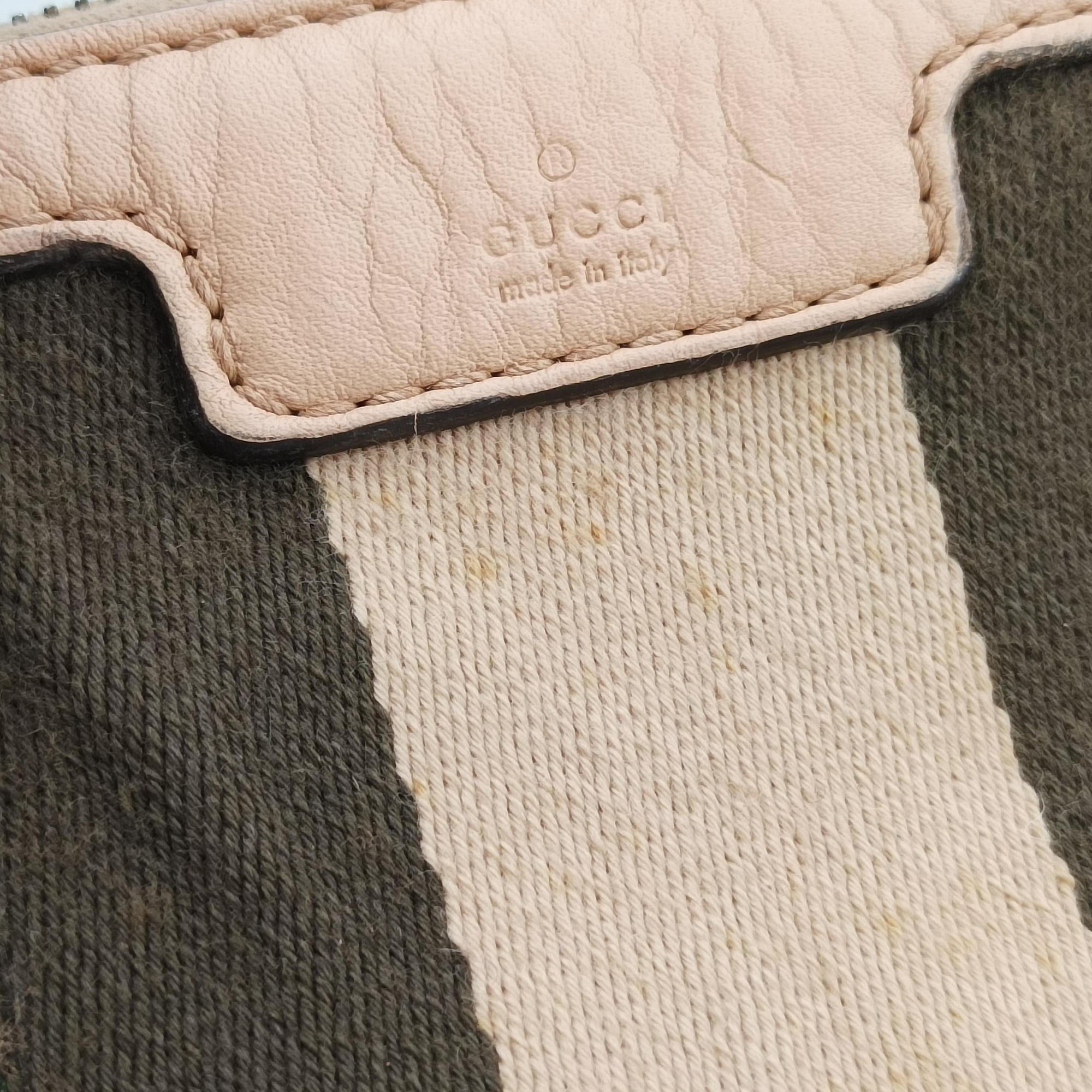 Pre-owned Gucci Vintage Web Beige x khaki Leather 257341 shoulderbag | stylenewstar