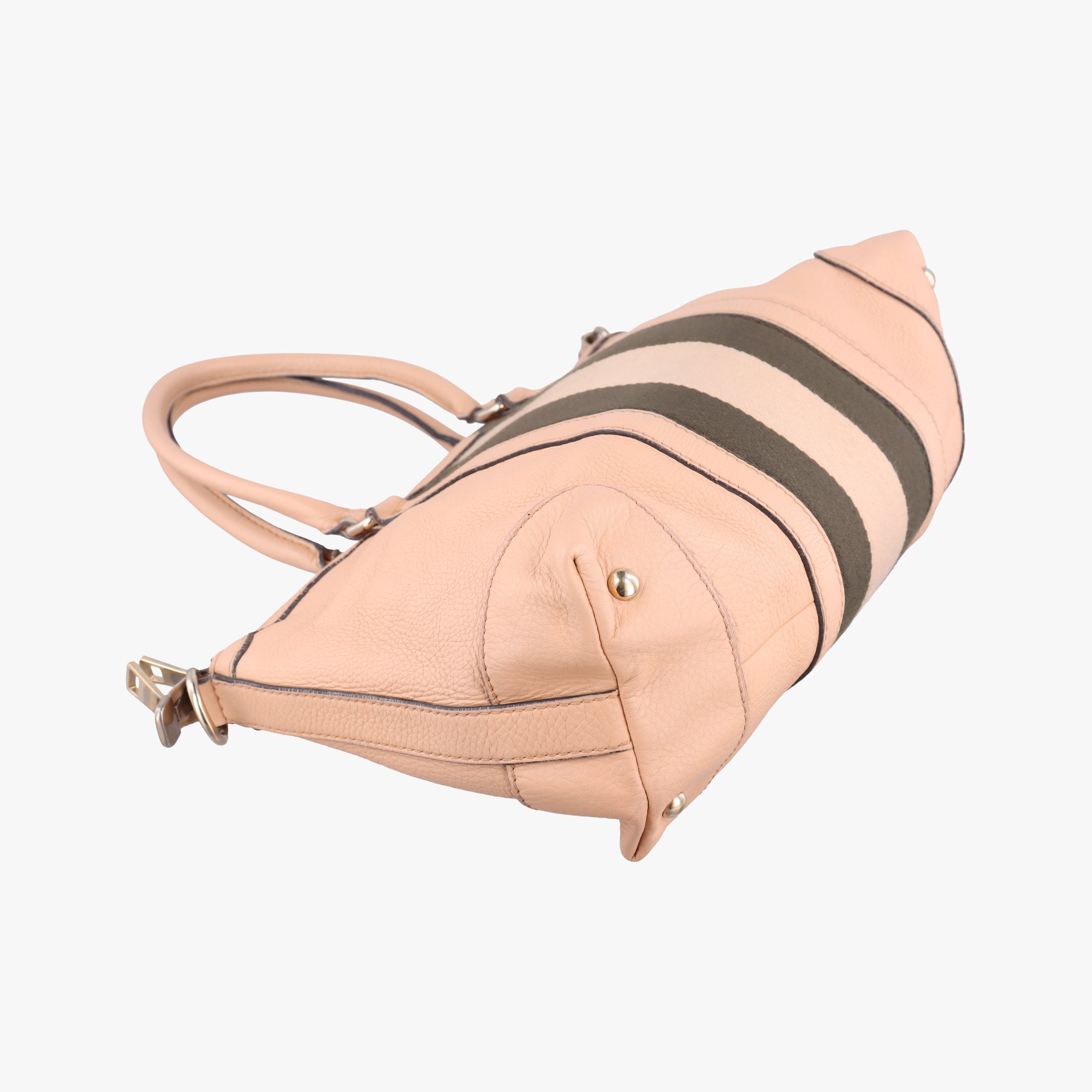 Pre-owned Gucci Vintage Web Beige x khaki Leather 257341 shoulderbag | stylenewstar