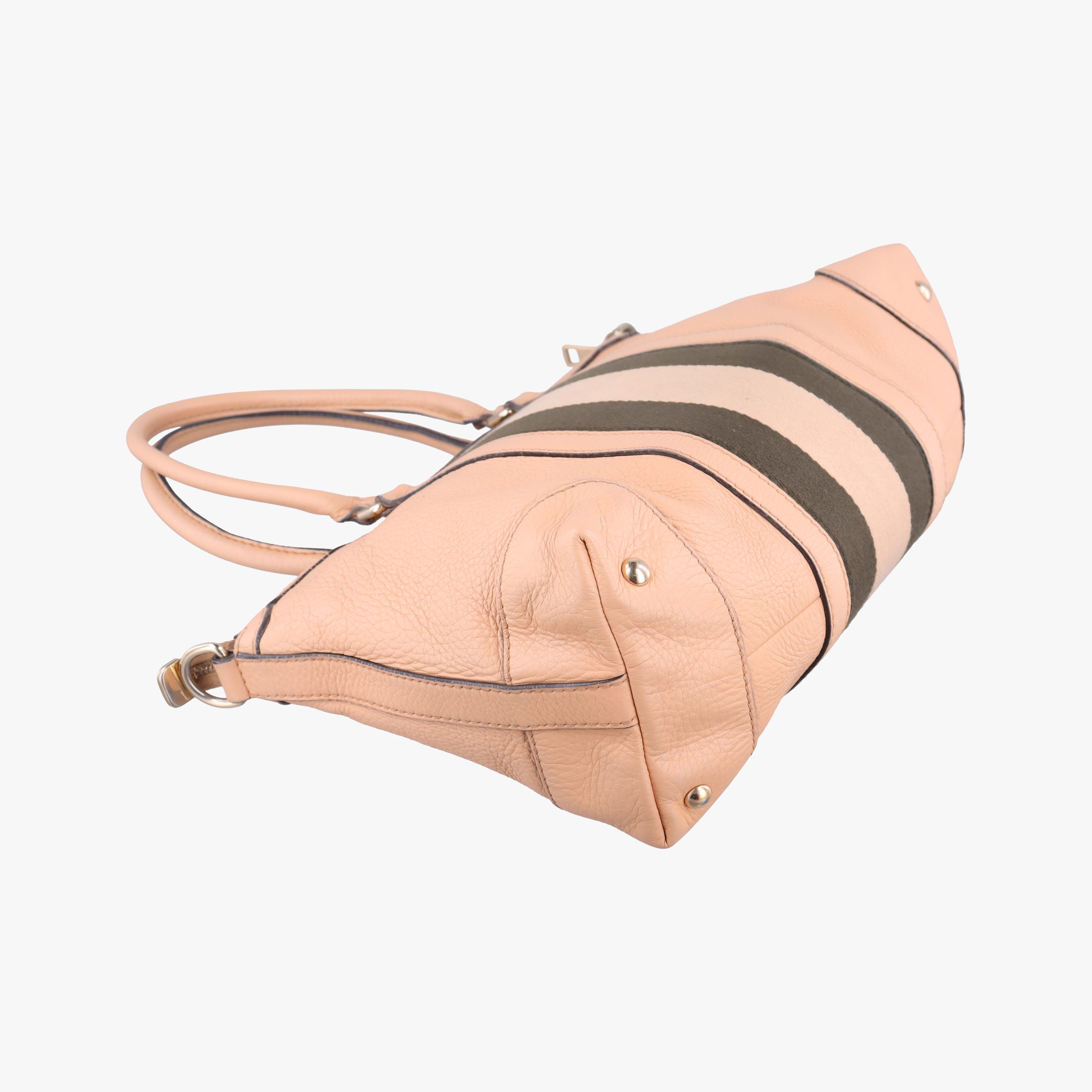 Pre-owned Gucci Vintage Web Beige x khaki Leather 257341 shoulderbag | stylenewstar