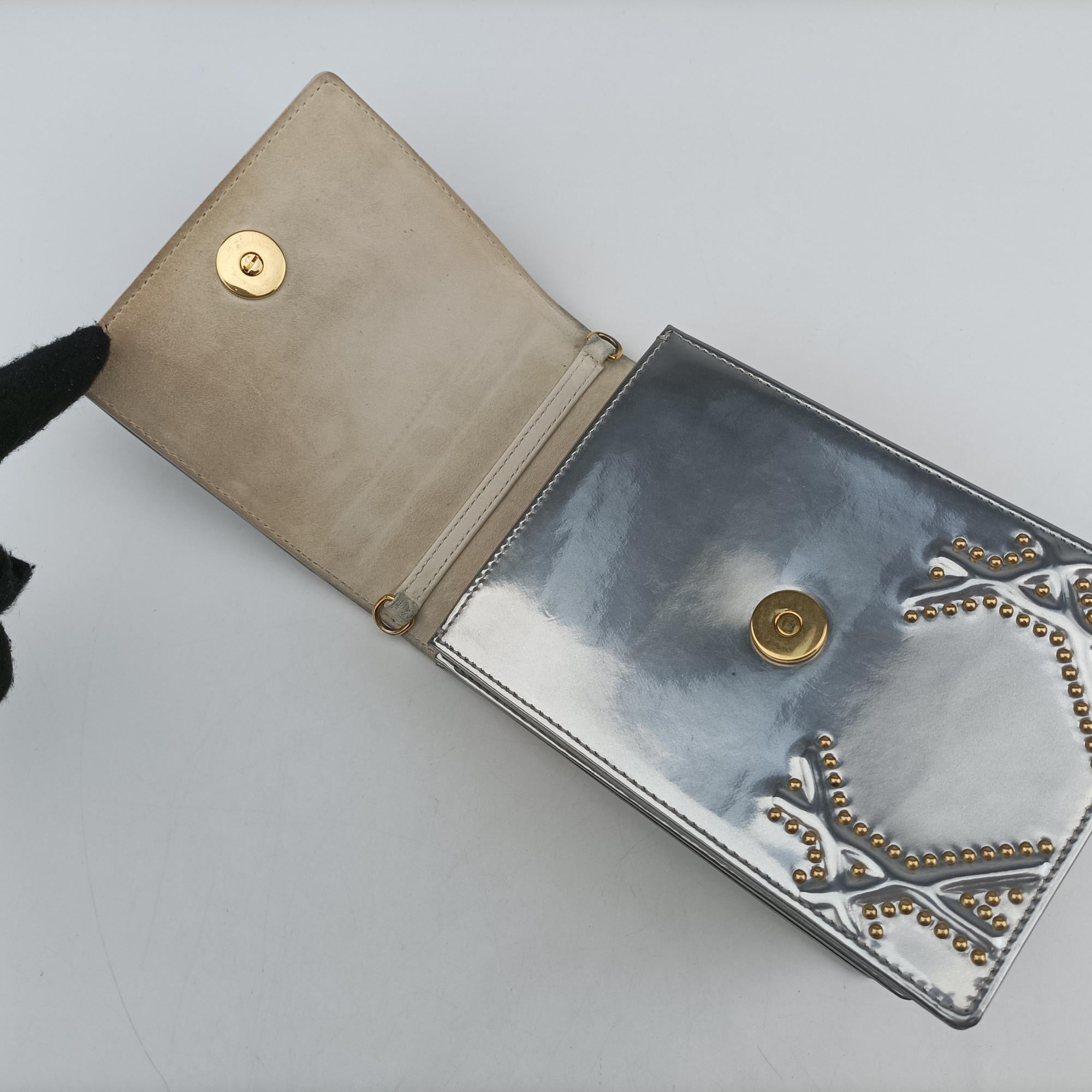 Pre-owned Christian Dior Diorama Silver Patent  shoulderbag | stylenewstar
