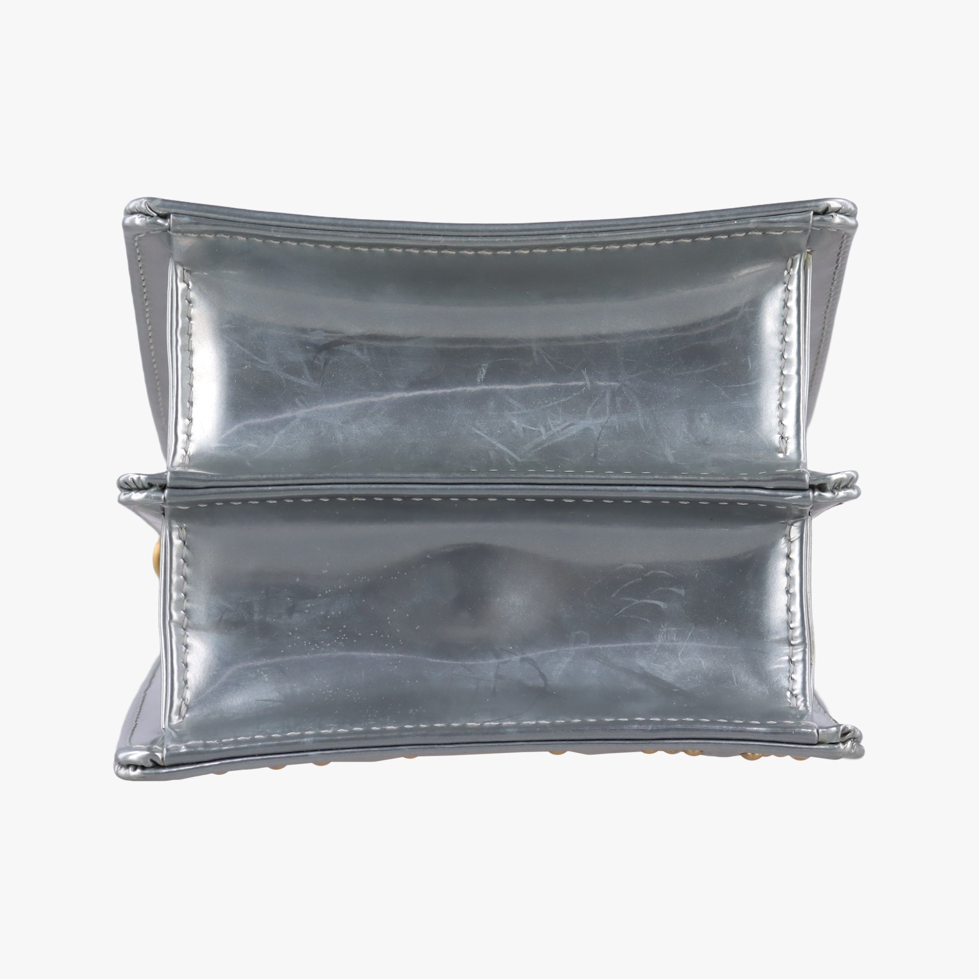 Pre-owned Christian Dior Diorama Silver Patent  shoulderbag | stylenewstar