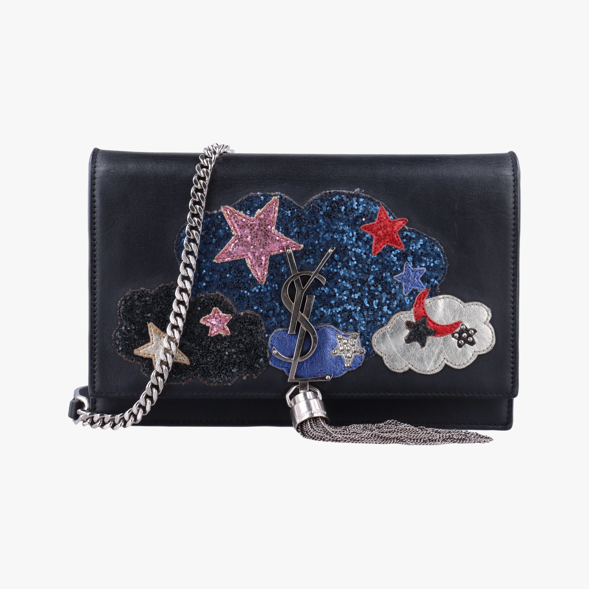 Vintage Yves Saint Laurent KATE Black×Multicolour Leather 455263 shoulderbag | stylenewstar