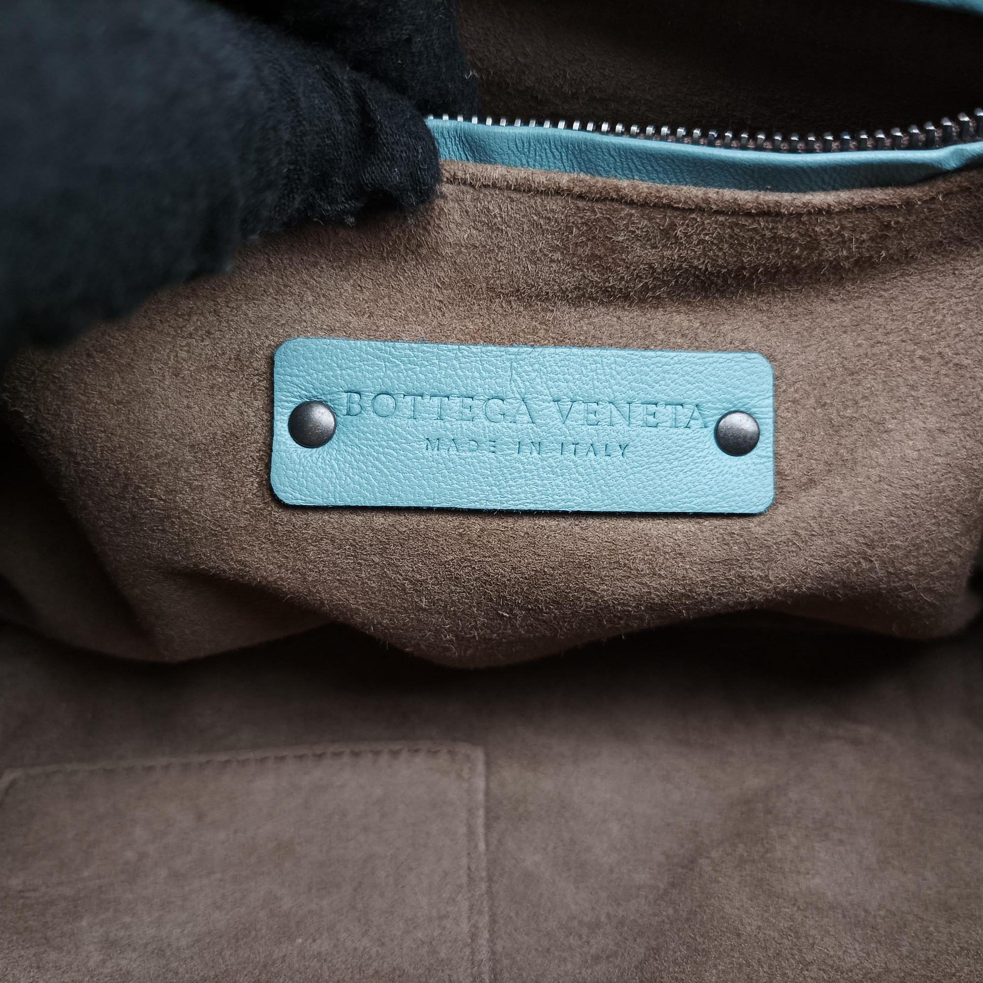 Pre-owned Bottega Veneta NODINI Intrecciato Blue lambskin  shoulderbag | stylenewstar