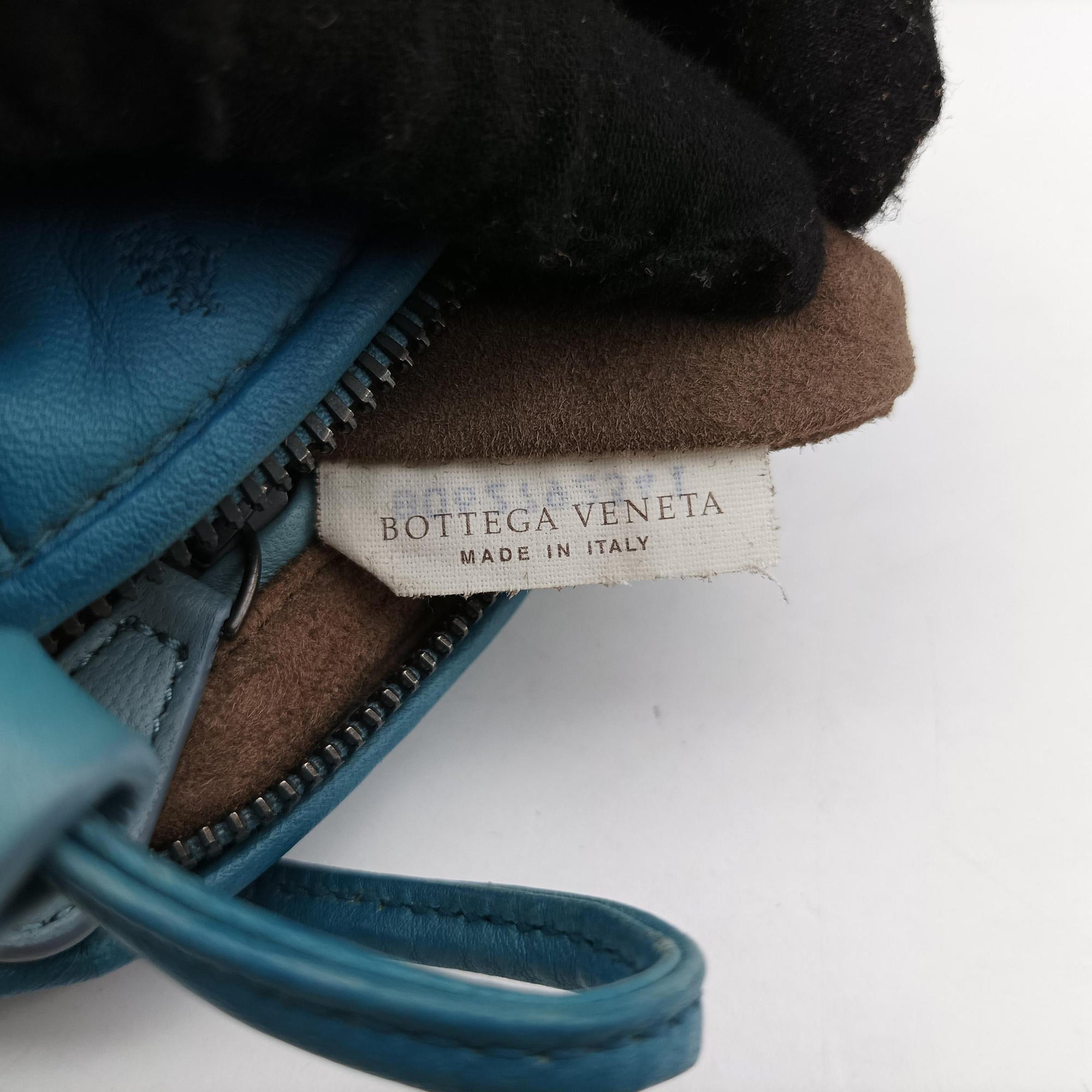 Pre-owned Bottega Veneta NODINI Intrecciato Blue lambskin  shoulderbag | stylenewstar