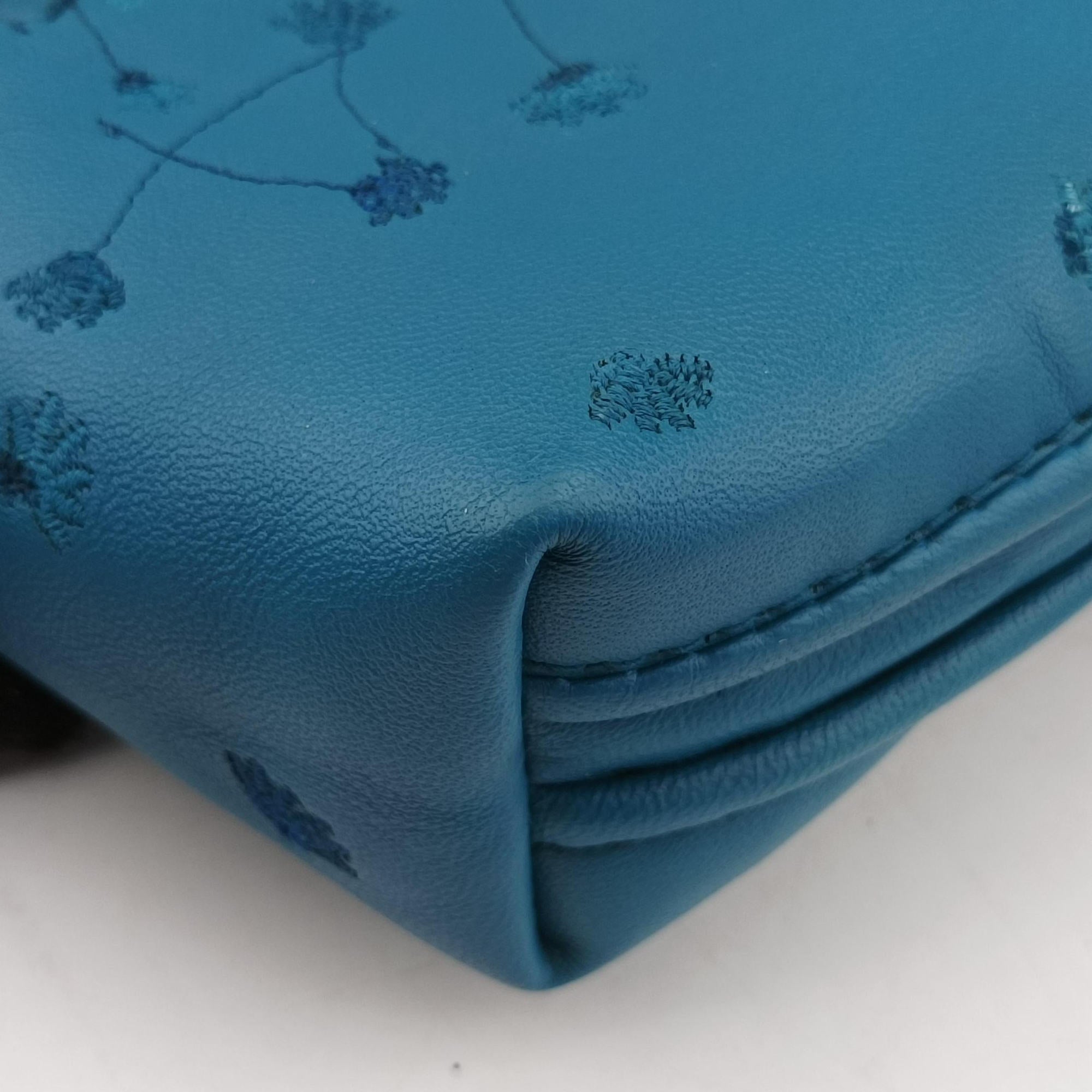 Pre-owned Bottega Veneta NODINI Intrecciato Blue lambskin  shoulderbag | stylenewstar