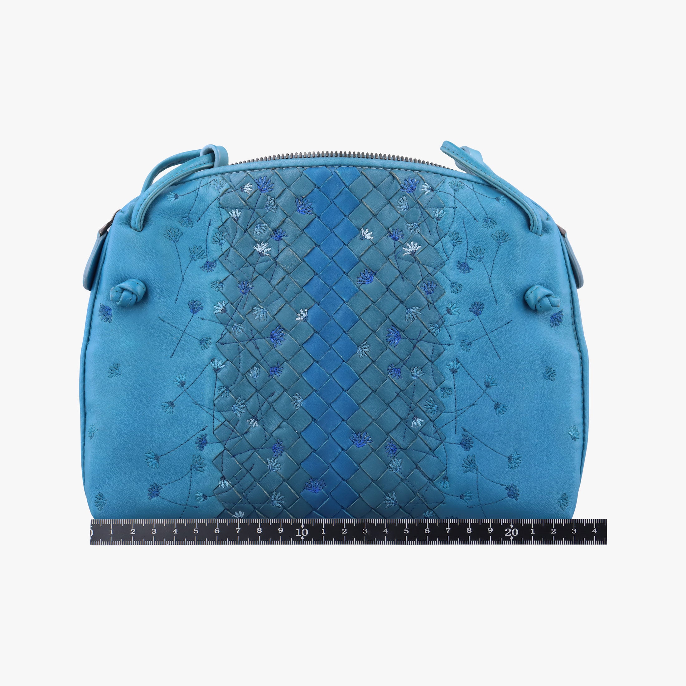 Pre-owned Bottega Veneta NODINI Intrecciato Blue lambskin  shoulderbag | stylenewstar