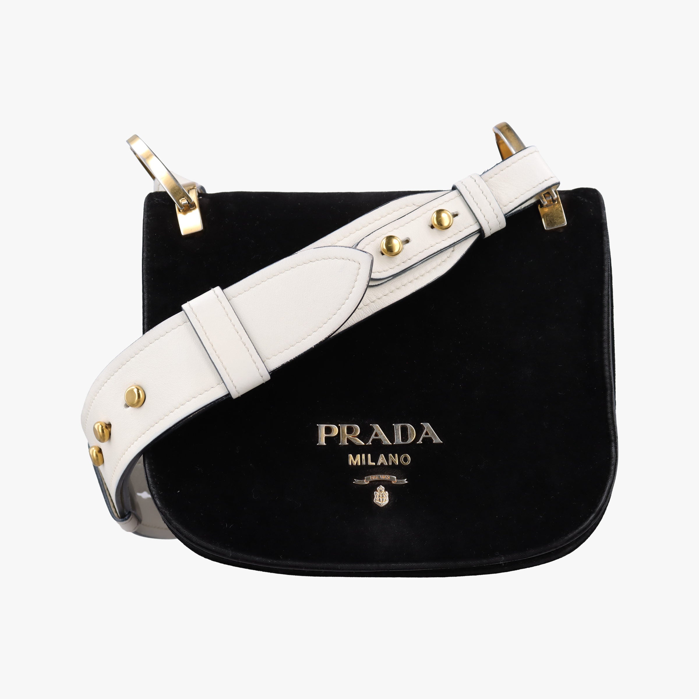 Pre-owned Prada CITY CALF Brown velour 1BD039 shoulderbag | stylenewstar
