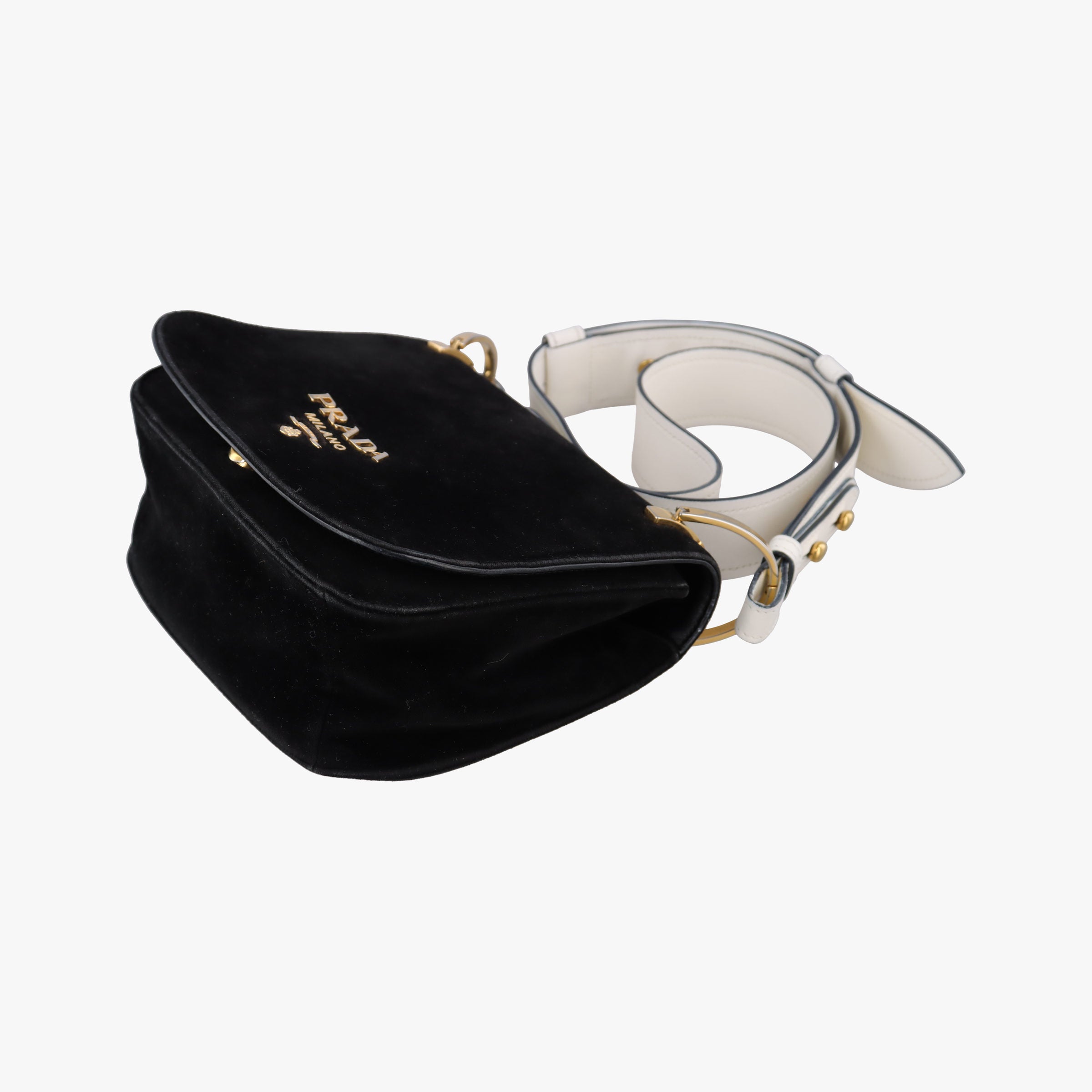 Pre-owned Prada CITY CALF Brown velour 1BD039 shoulderbag | stylenewstar