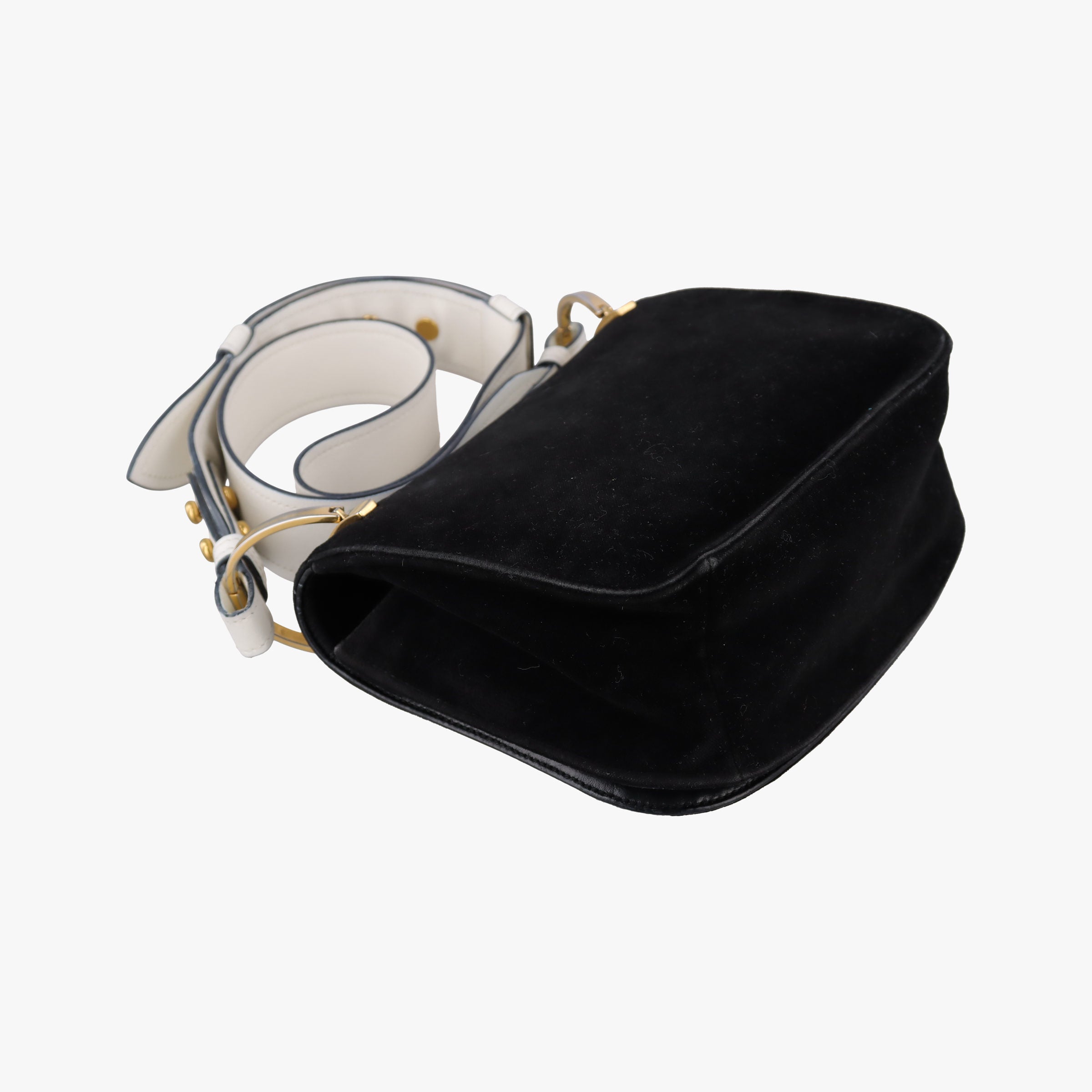 Pre-owned Prada CITY CALF Brown velour 1BD039 shoulderbag | stylenewstar