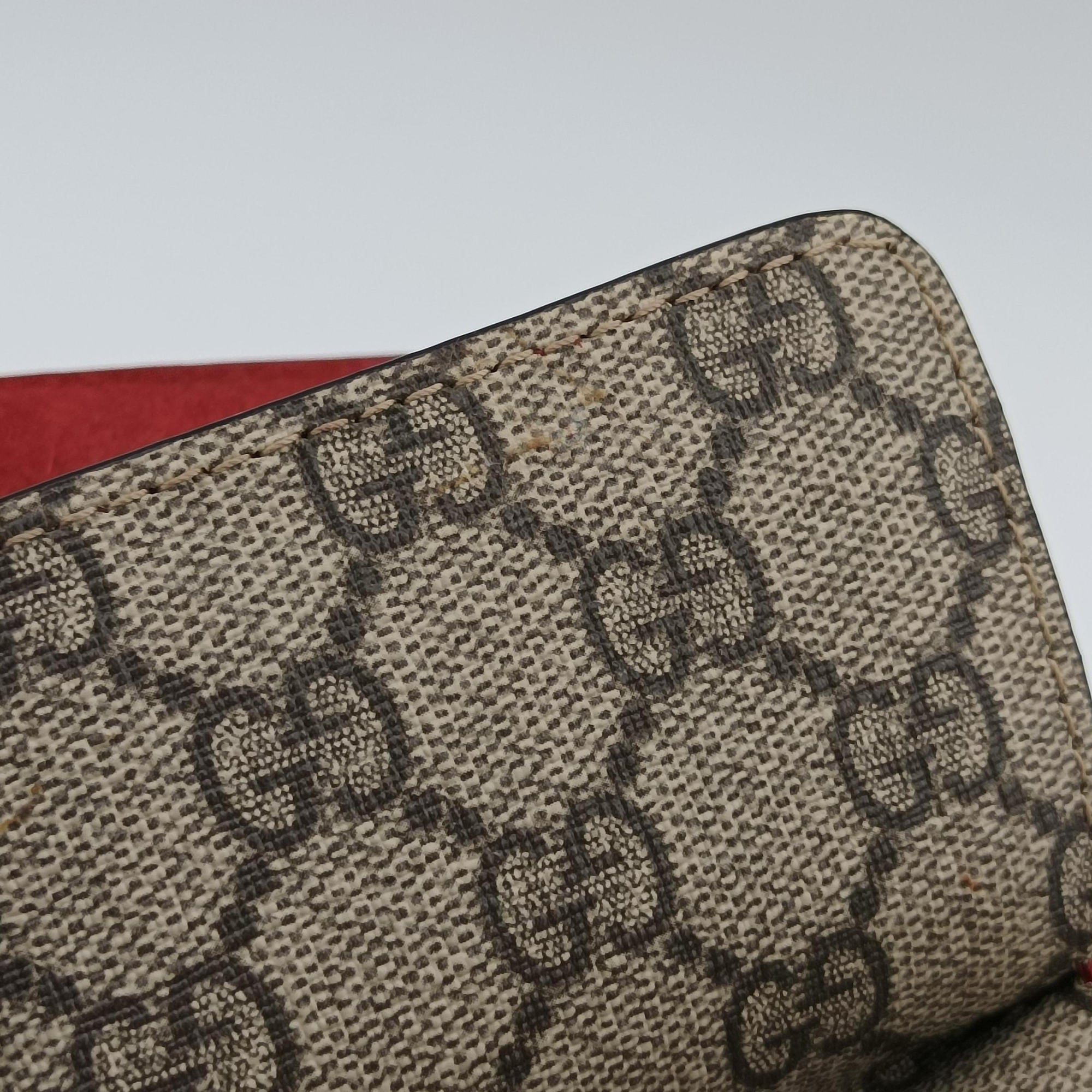 Pre-owned Gucci Dionysus beige×red PVC coated canvas×suede 400249 shoulderbag | stylenewstar