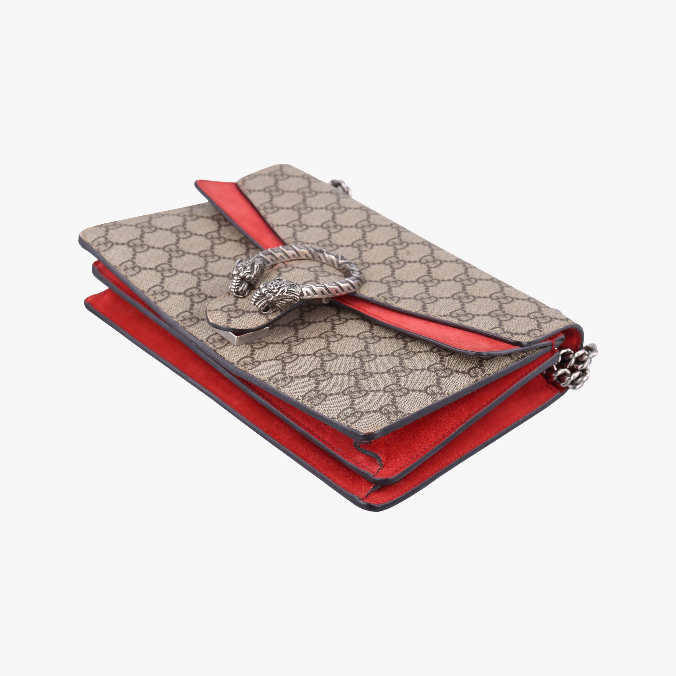Pre-owned Gucci Dionysus beige×red PVC coated canvas×suede 400249 shoulderbag | stylenewstar