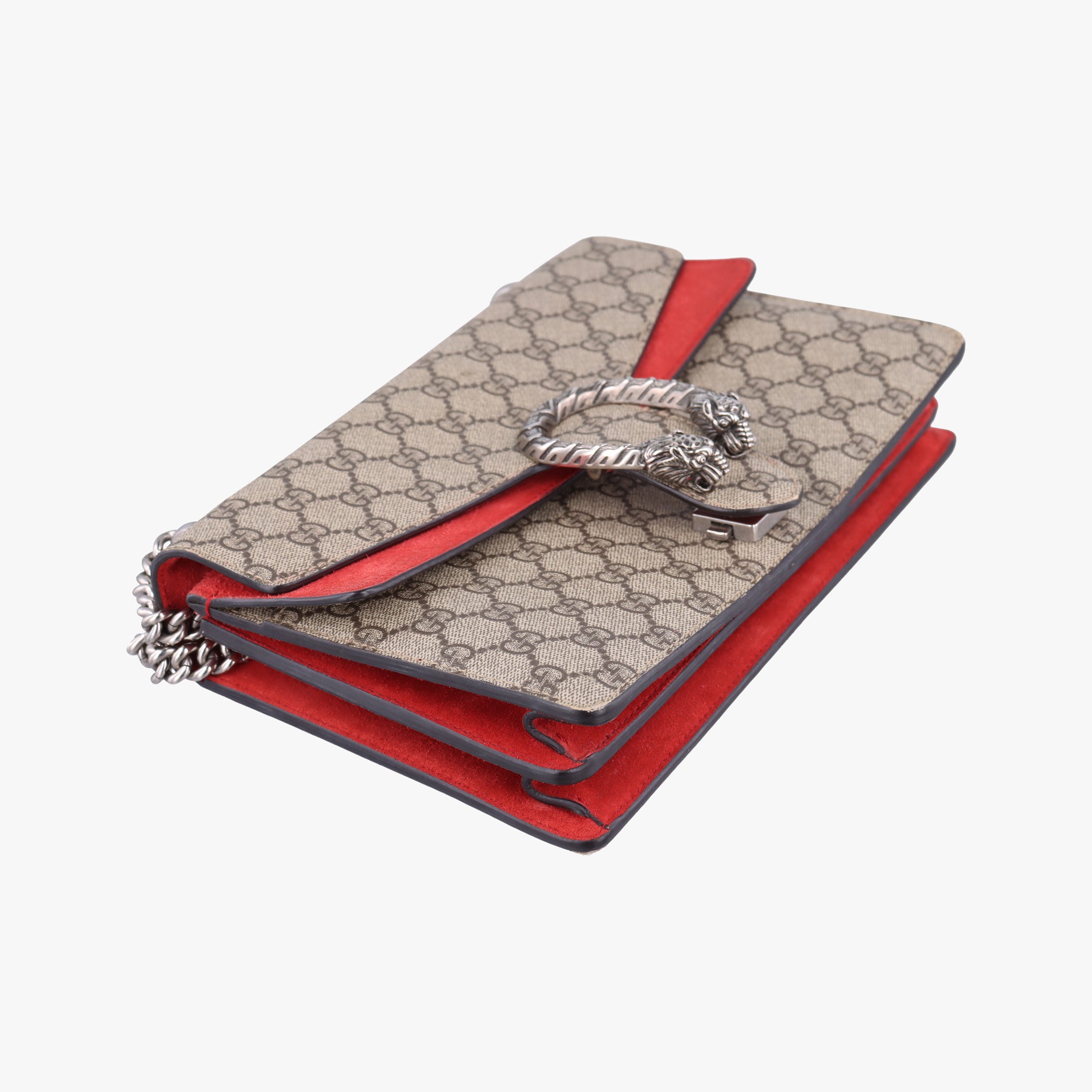 Pre-owned Gucci Dionysus beige×red PVC coated canvas×suede 400249 shoulderbag | stylenewstar