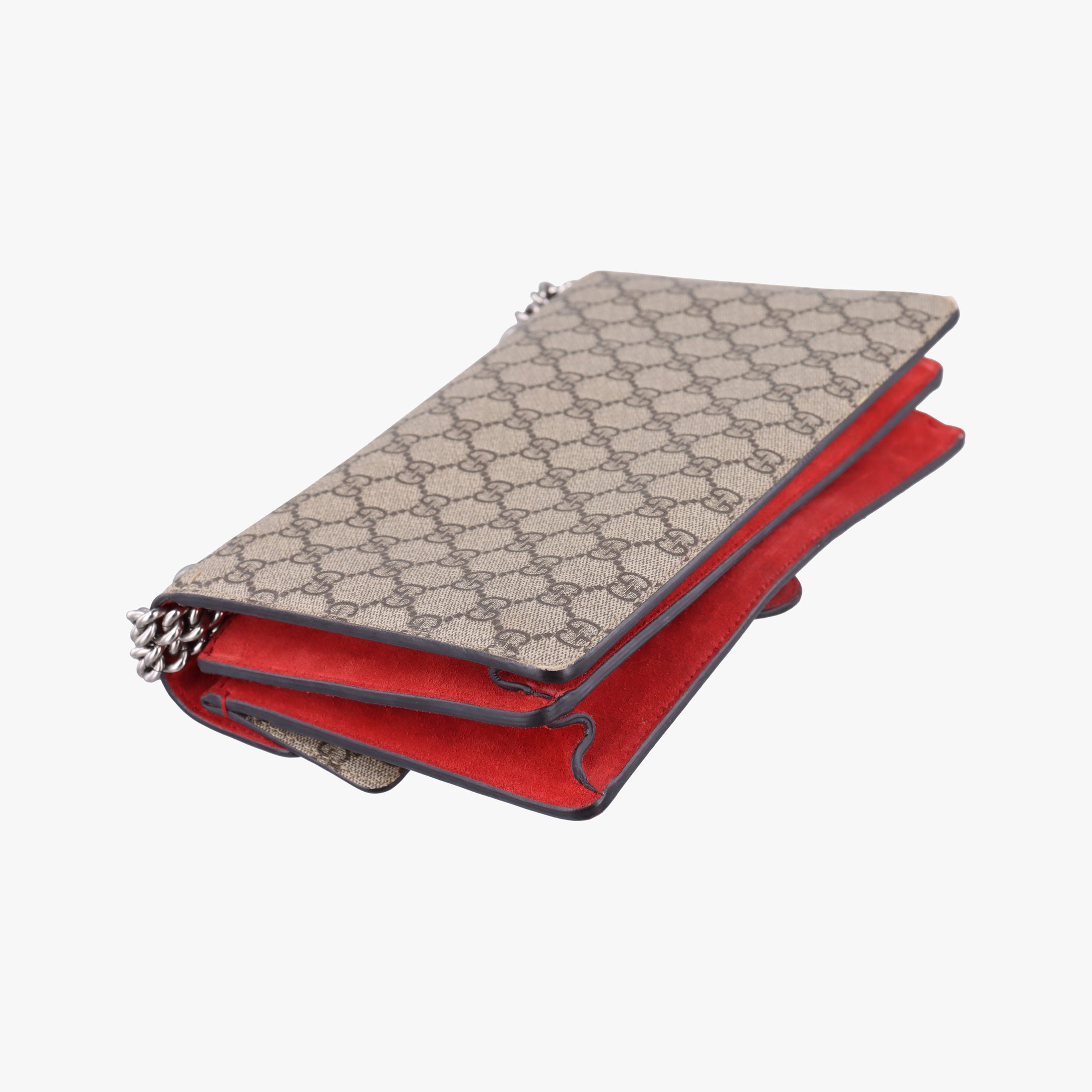 Pre-owned Gucci Dionysus beige×red PVC coated canvas×suede 400249 shoulderbag | stylenewstar