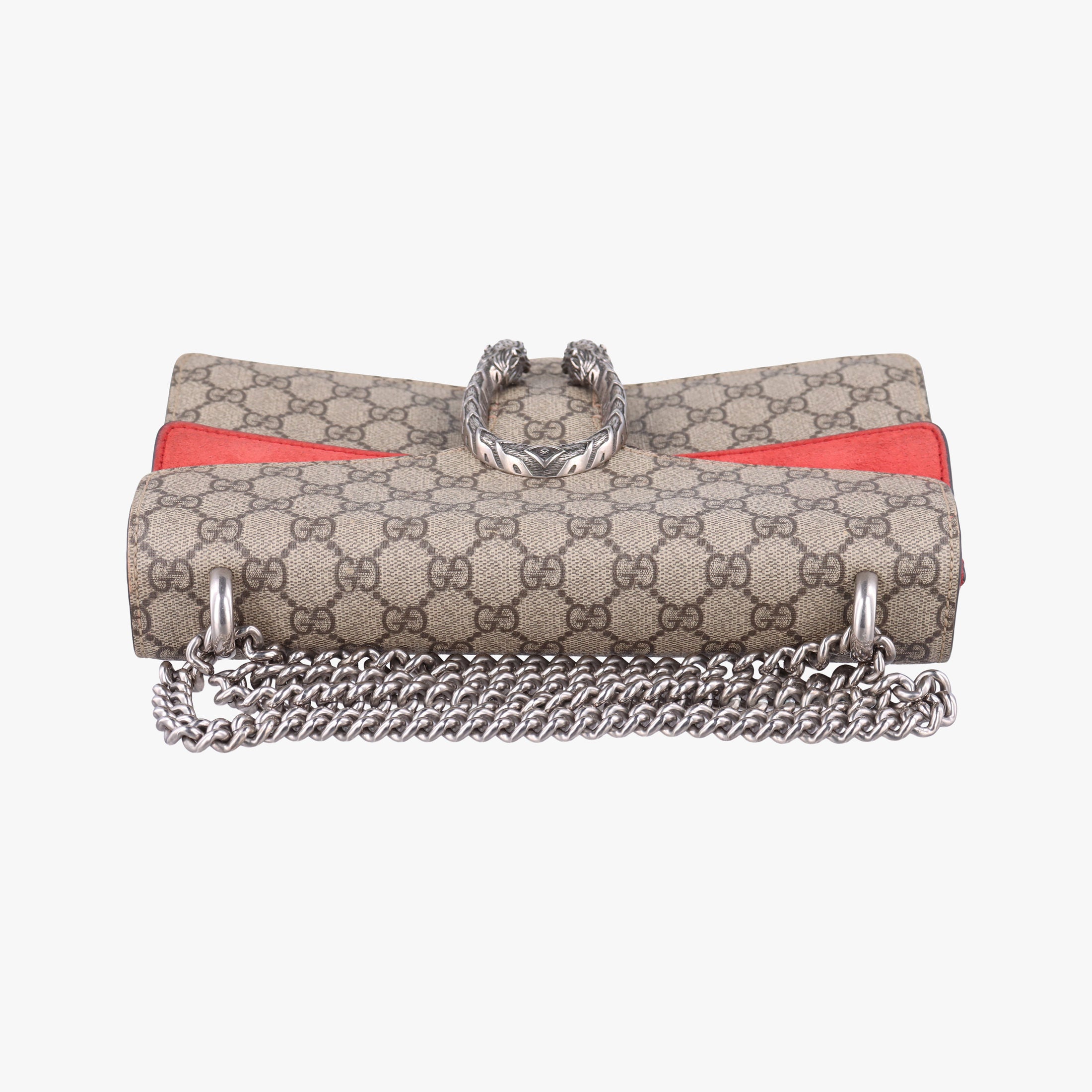 Pre-owned Gucci Dionysus beige×red PVC coated canvas×suede 400249 shoulderbag | stylenewstar