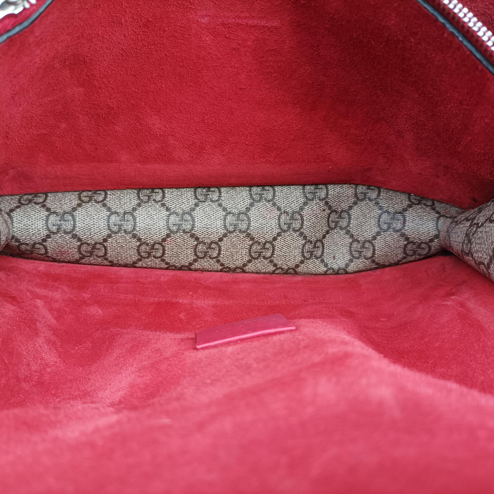 Pre-owned Gucci Dionysus beige×red PVC coated canvas×suede 400249 shoulderbag | stylenewstar