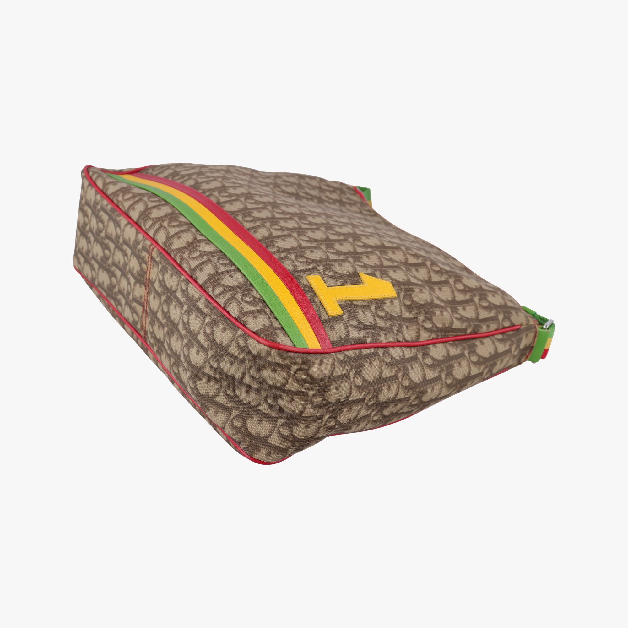 Vintage Christian Dior Rasta beige×Multicolour PVC coated canvas  shoulderbag | stylenewstar