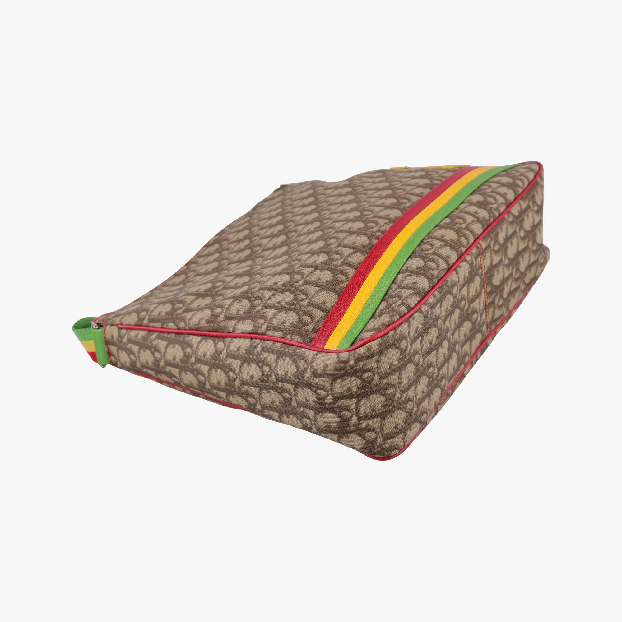 Vintage Christian Dior Rasta beige×Multicolour PVC coated canvas  shoulderbag | stylenewstar