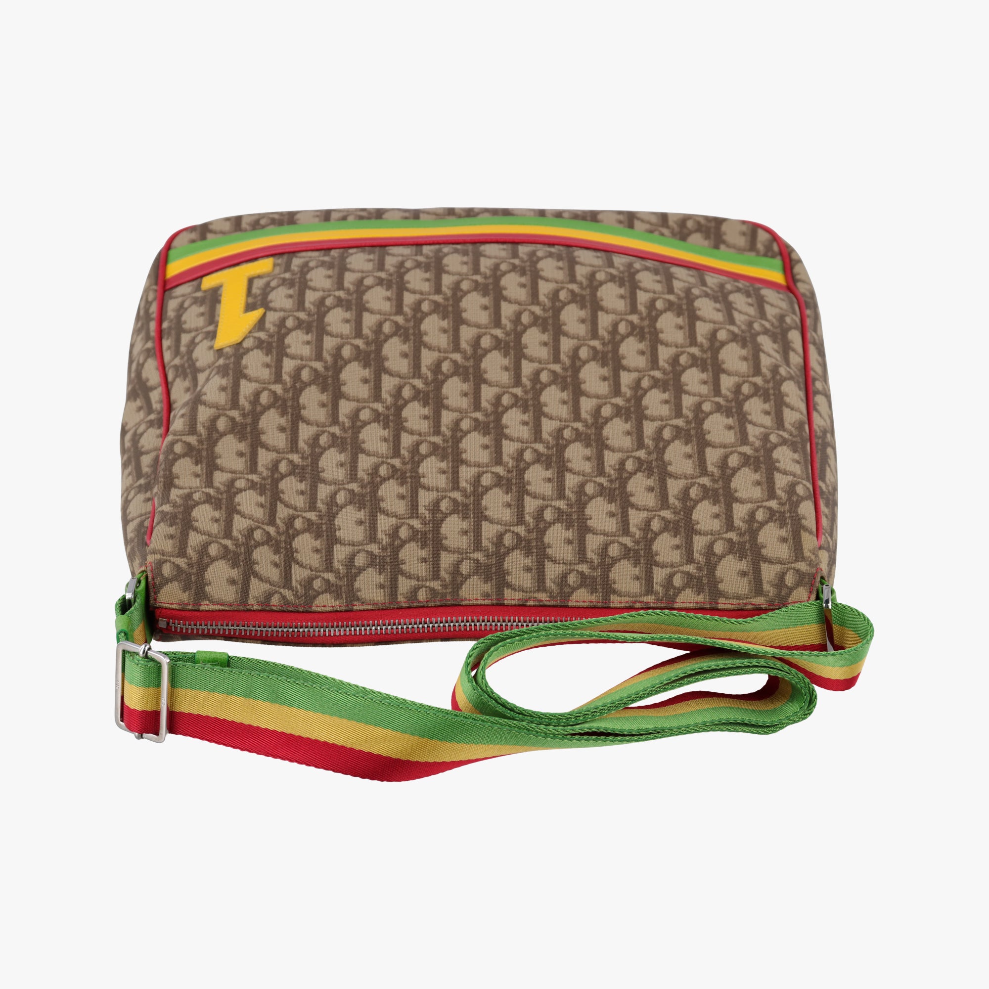 Vintage Christian Dior Rasta beige×Multicolour PVC coated canvas  shoulderbag | stylenewstar