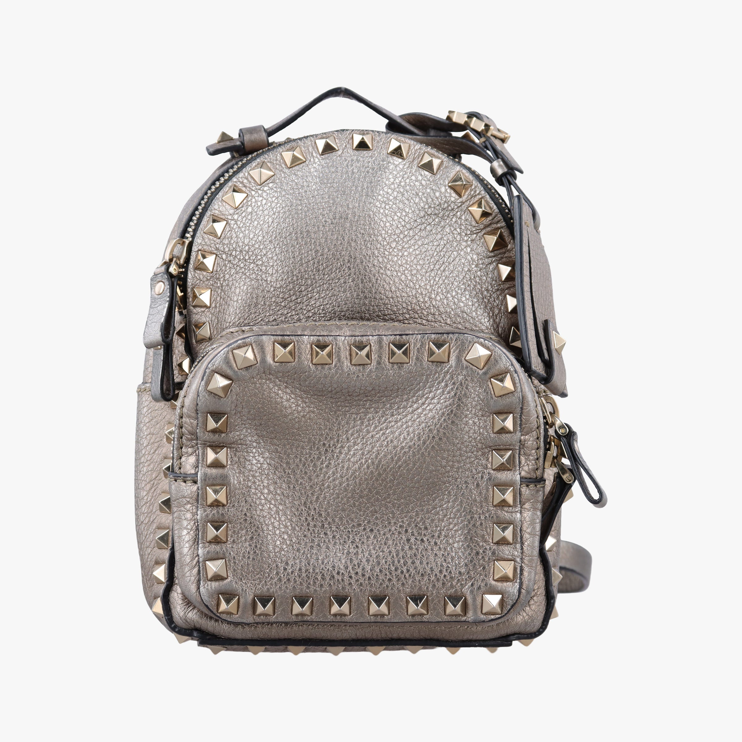 Pre-owned Valentino Rockstud gold Leather  backpack/rucksack | stylenewstar