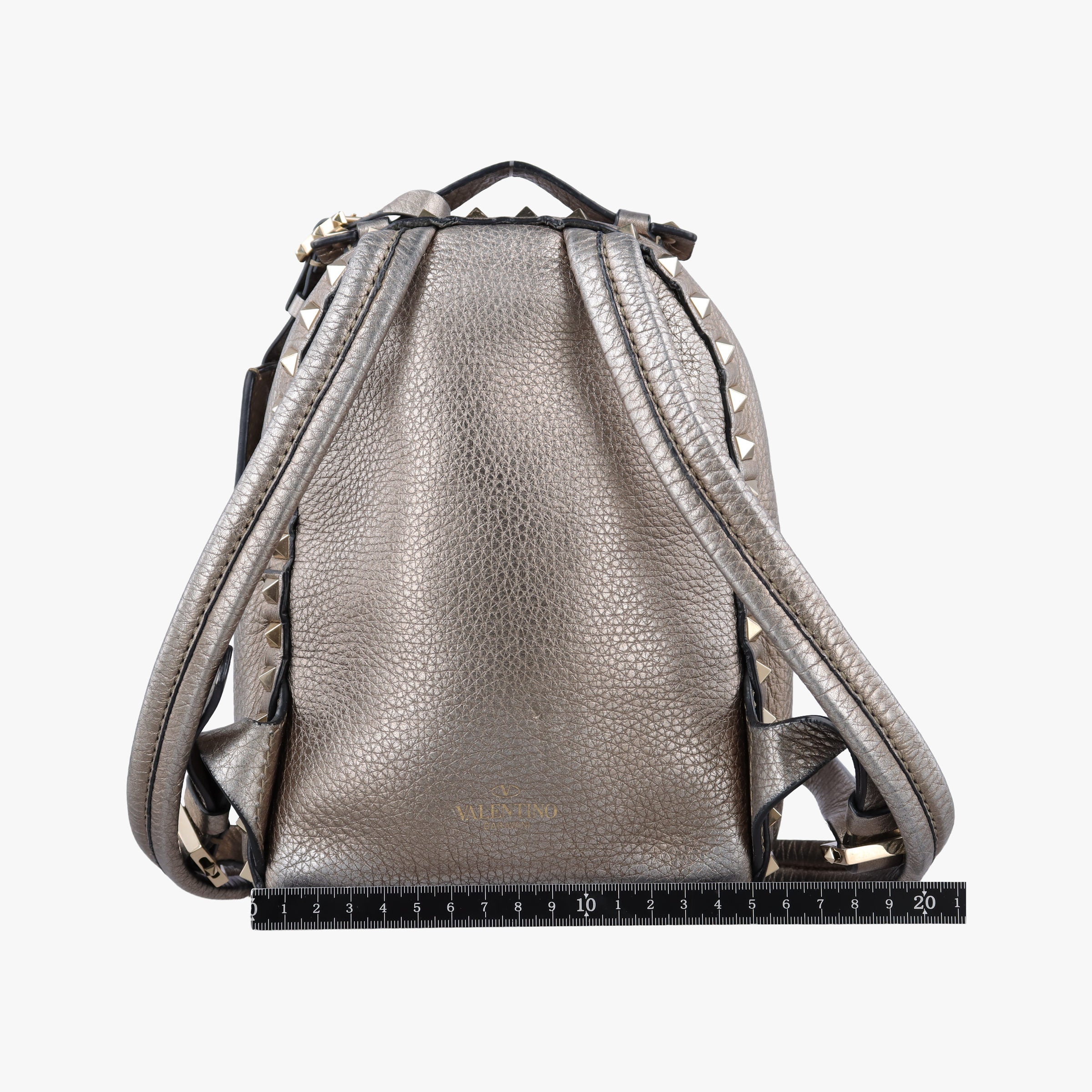Pre-owned Valentino Rockstud gold Leather  backpack/rucksack | stylenewstar