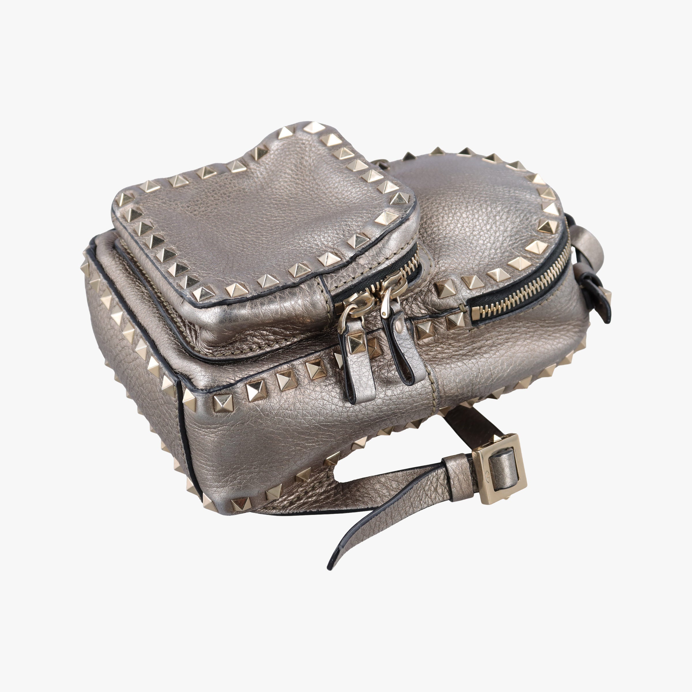 Pre-owned Valentino Rockstud gold Leather  backpack/rucksack | stylenewstar