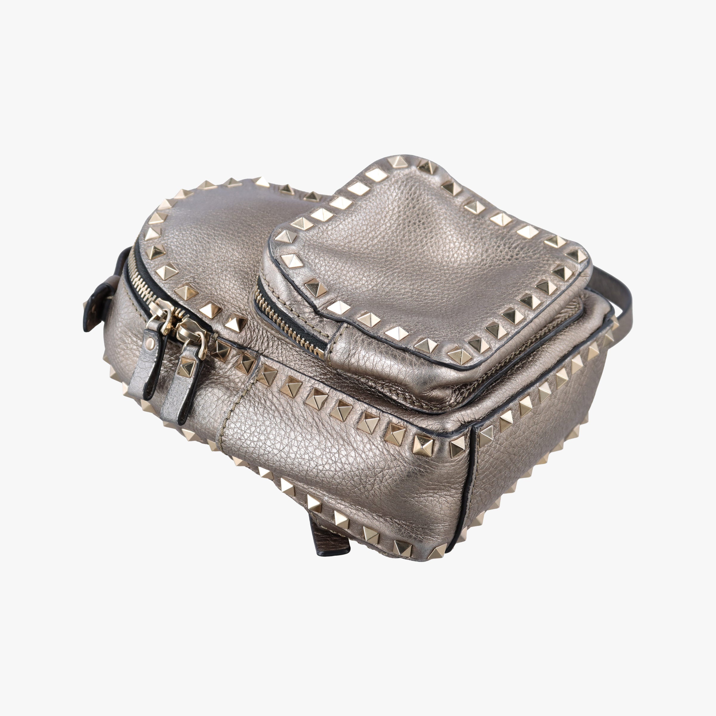 Pre-owned Valentino Rockstud gold Leather  backpack/rucksack | stylenewstar