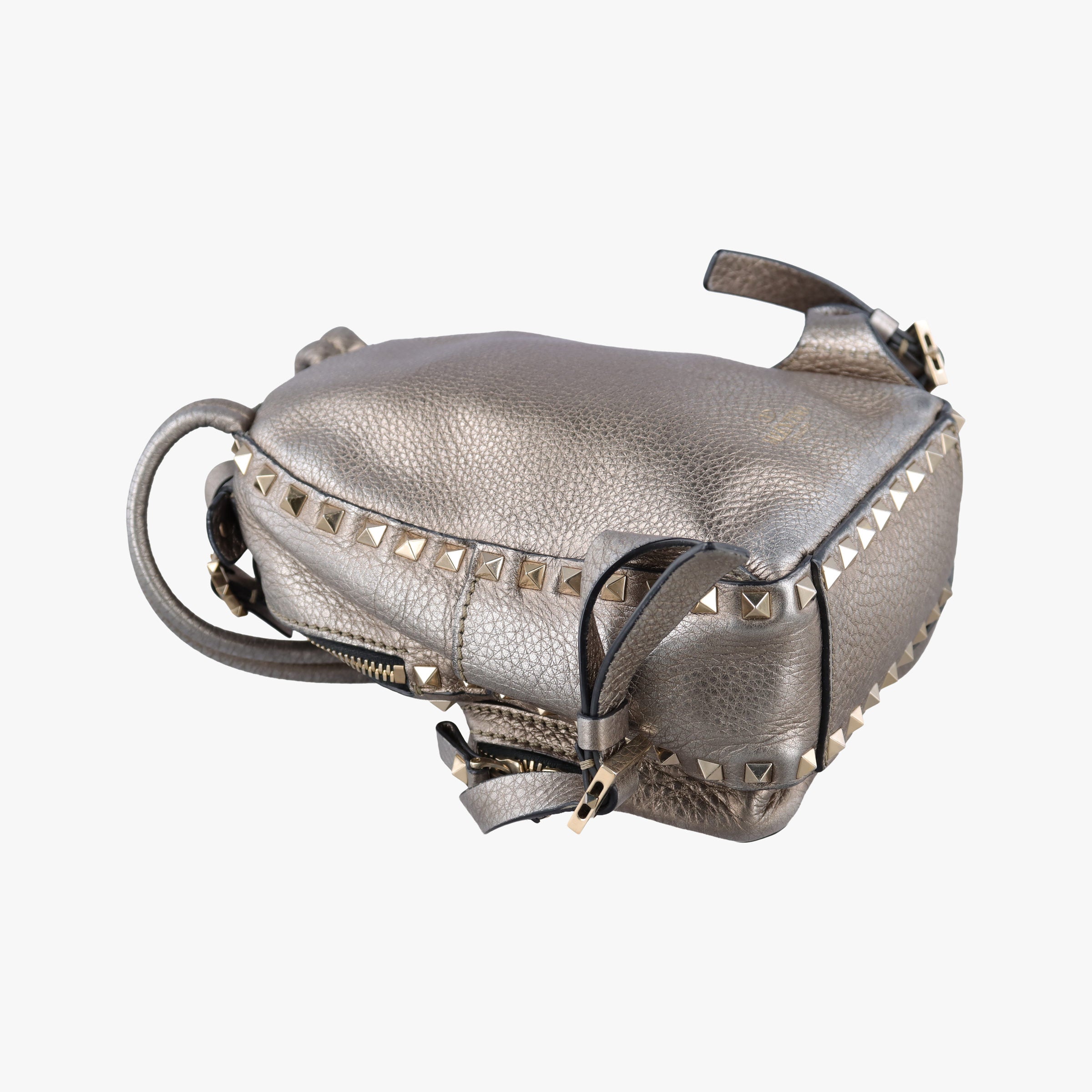 Pre-owned Valentino Rockstud gold Leather  backpack/rucksack | stylenewstar